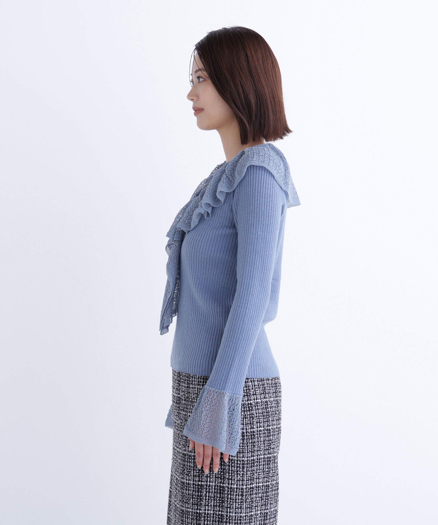  「レーストリムリブニット」|ニット・セーター|