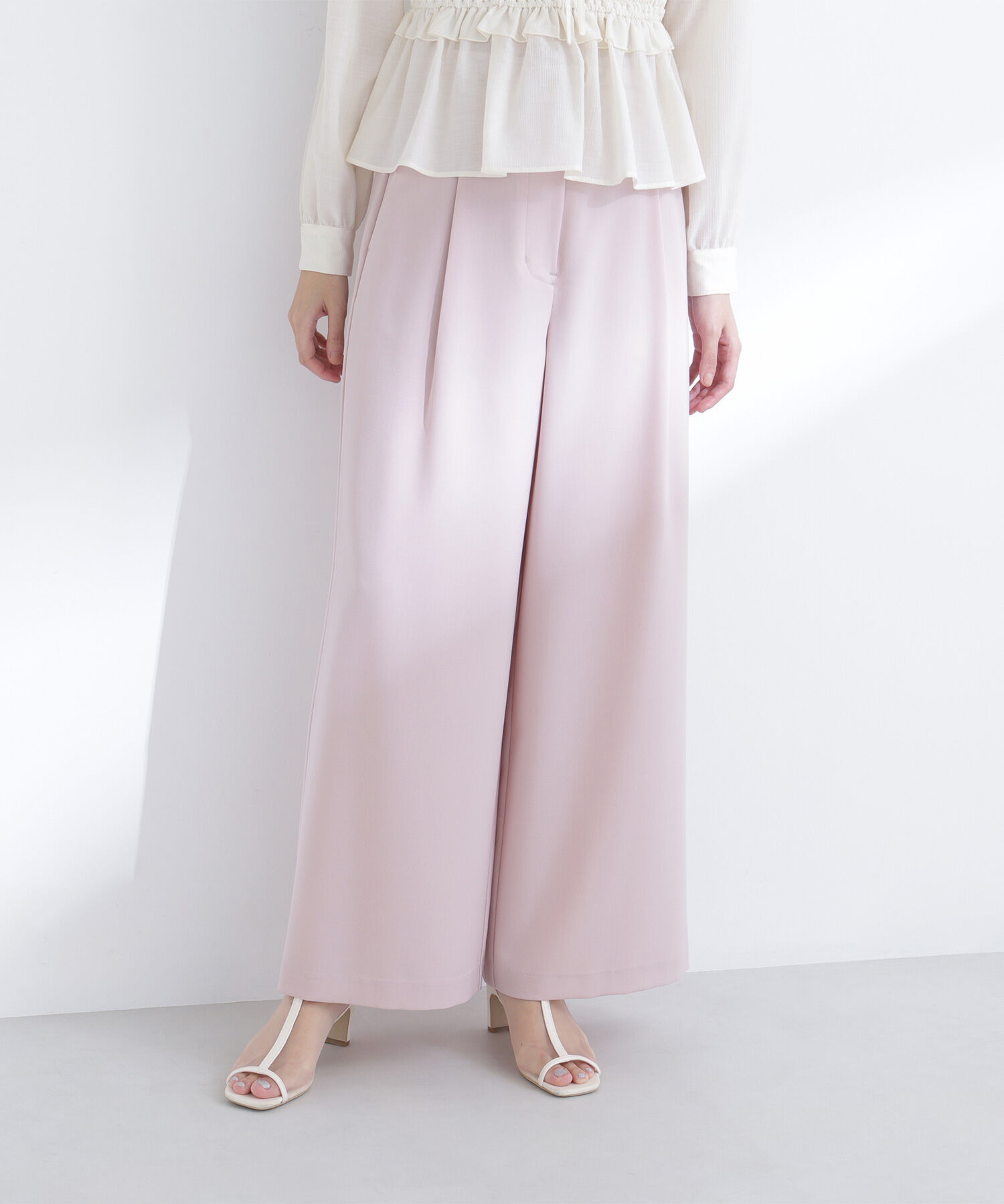  「ベルテッドタックワイドパンツ」|その他|