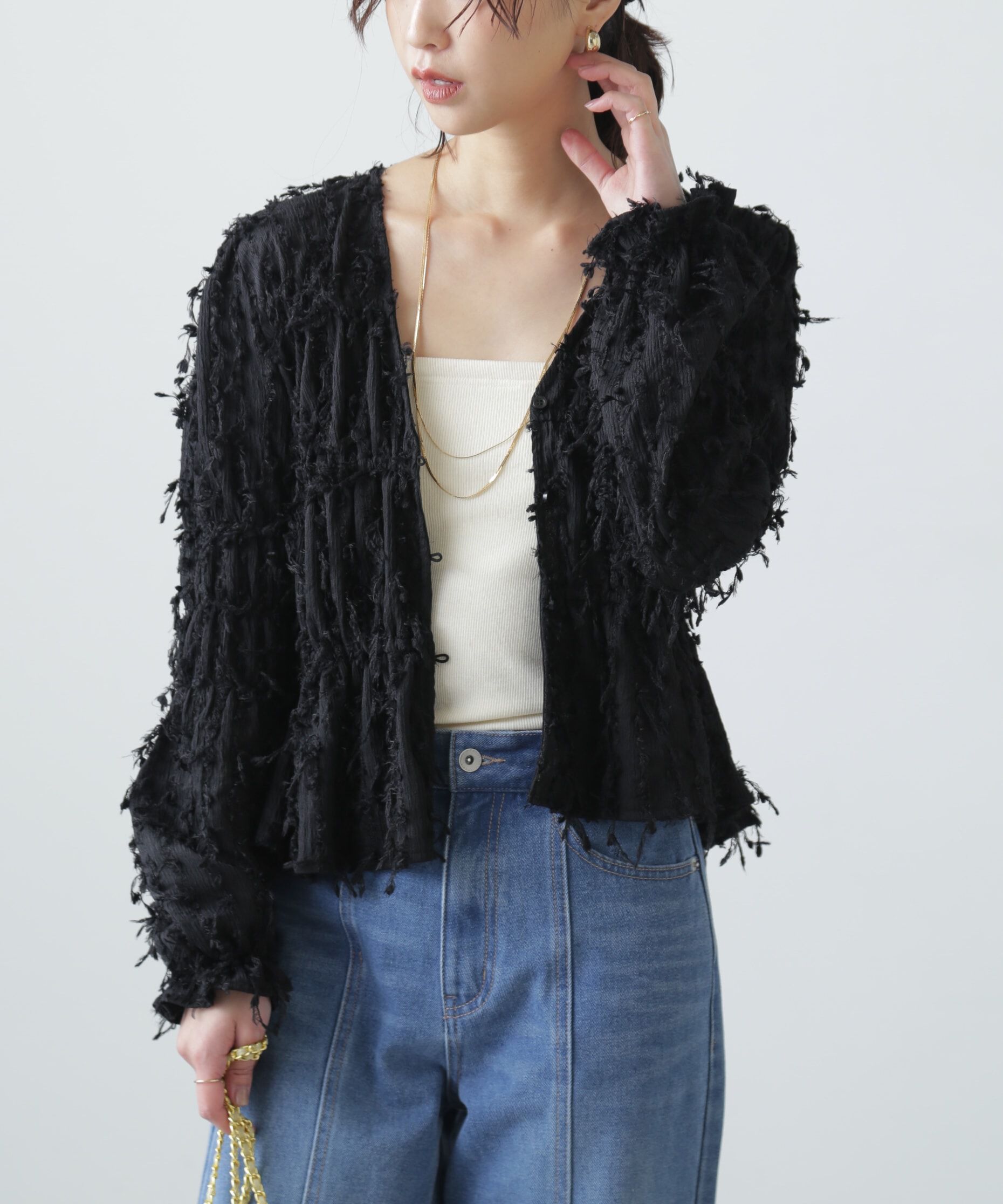  「フリンジジャガードブラウス」|シャツ・ブラウス|