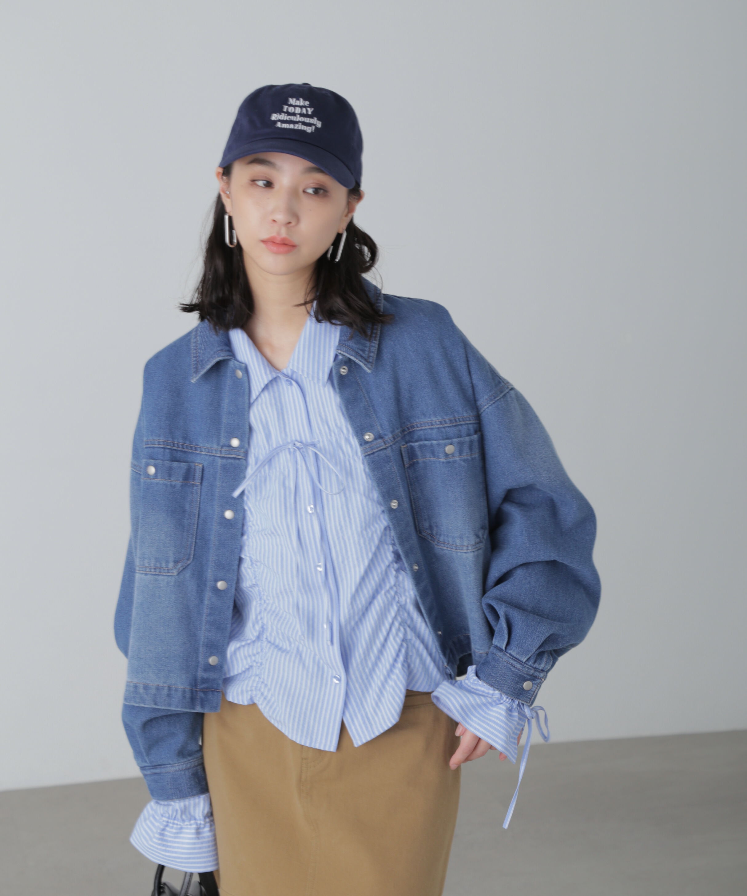  「フロントポケットショートシャツブルゾン」|ブルゾン・スタジャン|