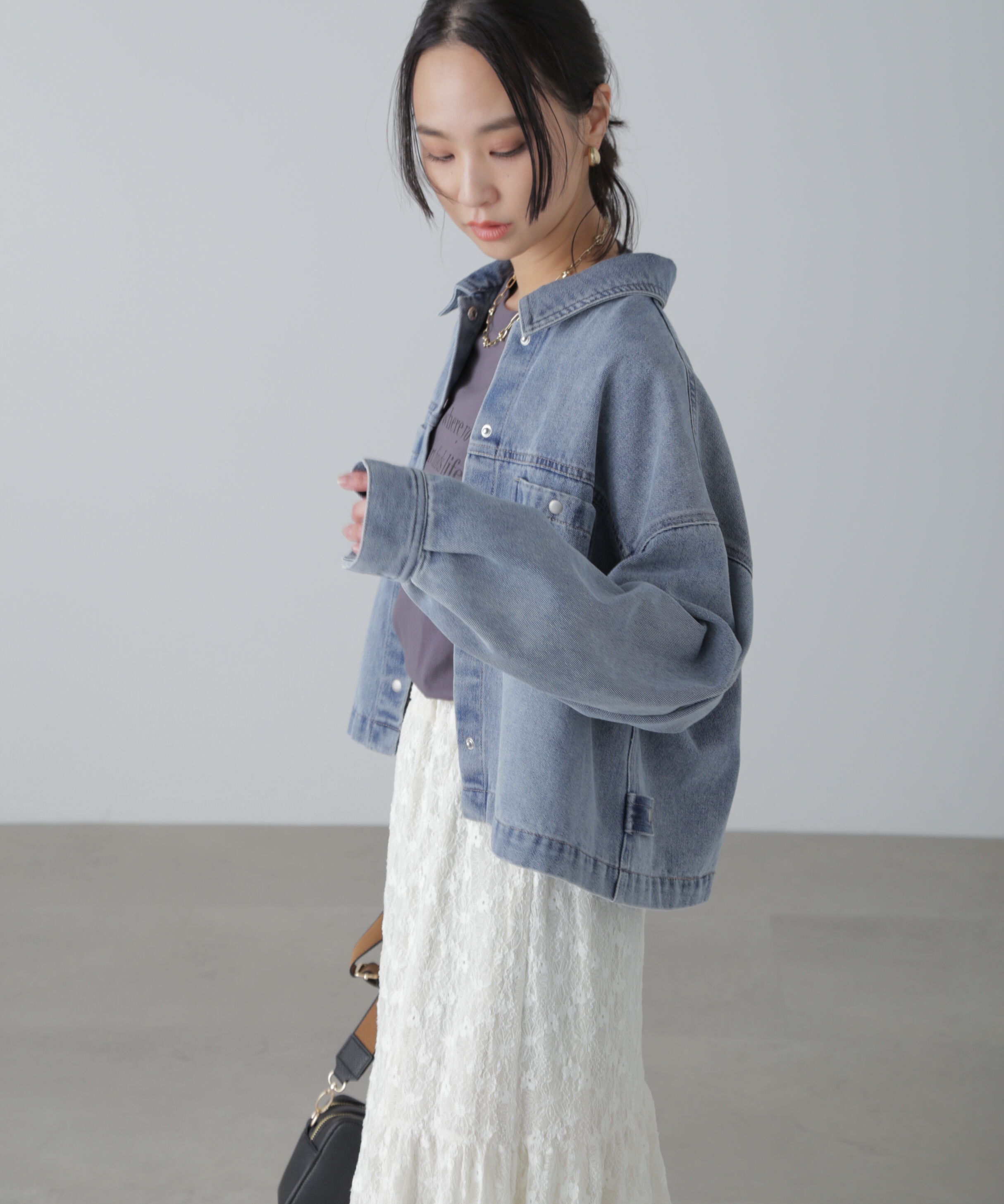  「フロントポケットショートシャツブルゾン」|ブルゾン・スタジャン|