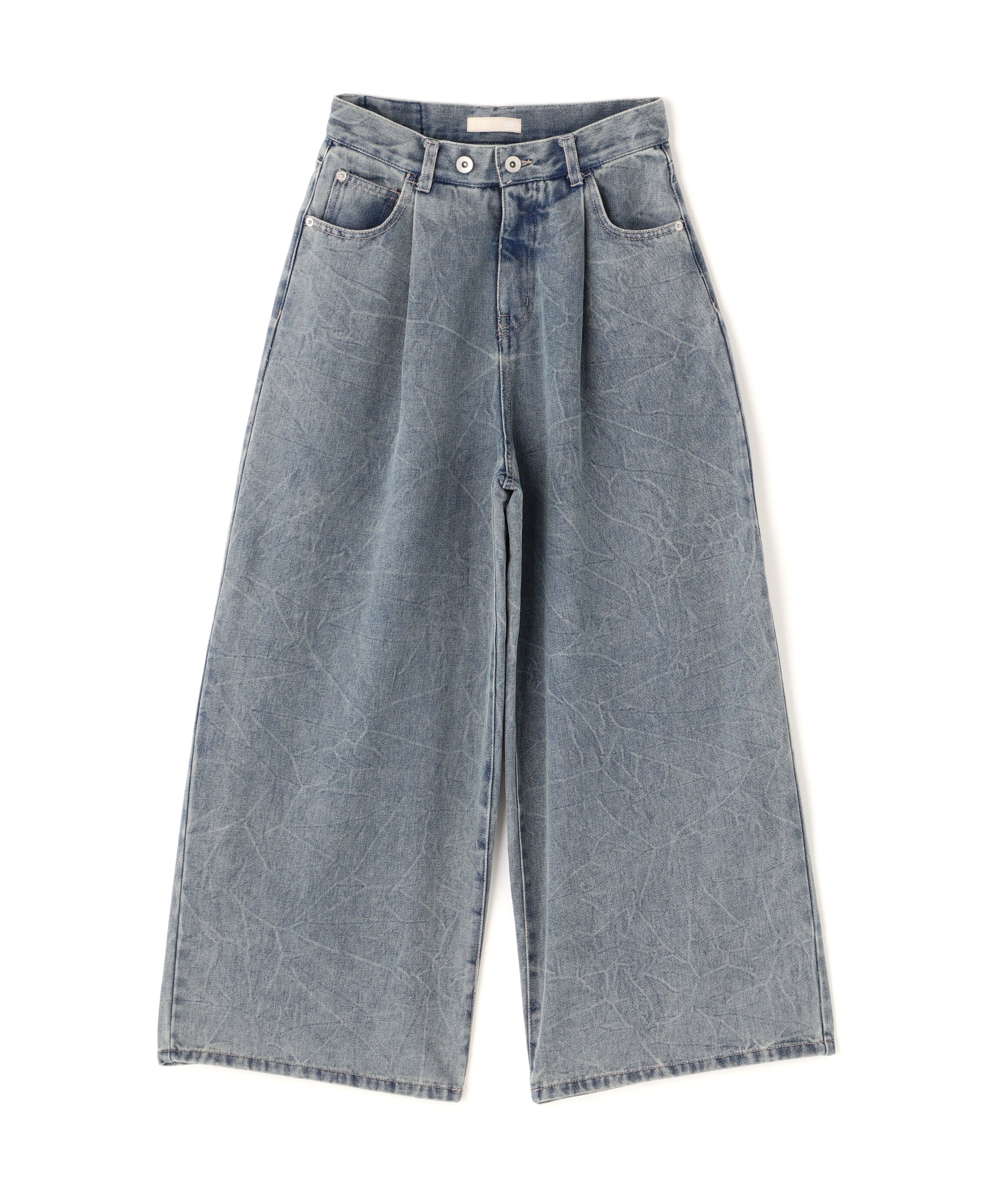  「クリンクル加工タックワイドデニムパンツ」|その他|