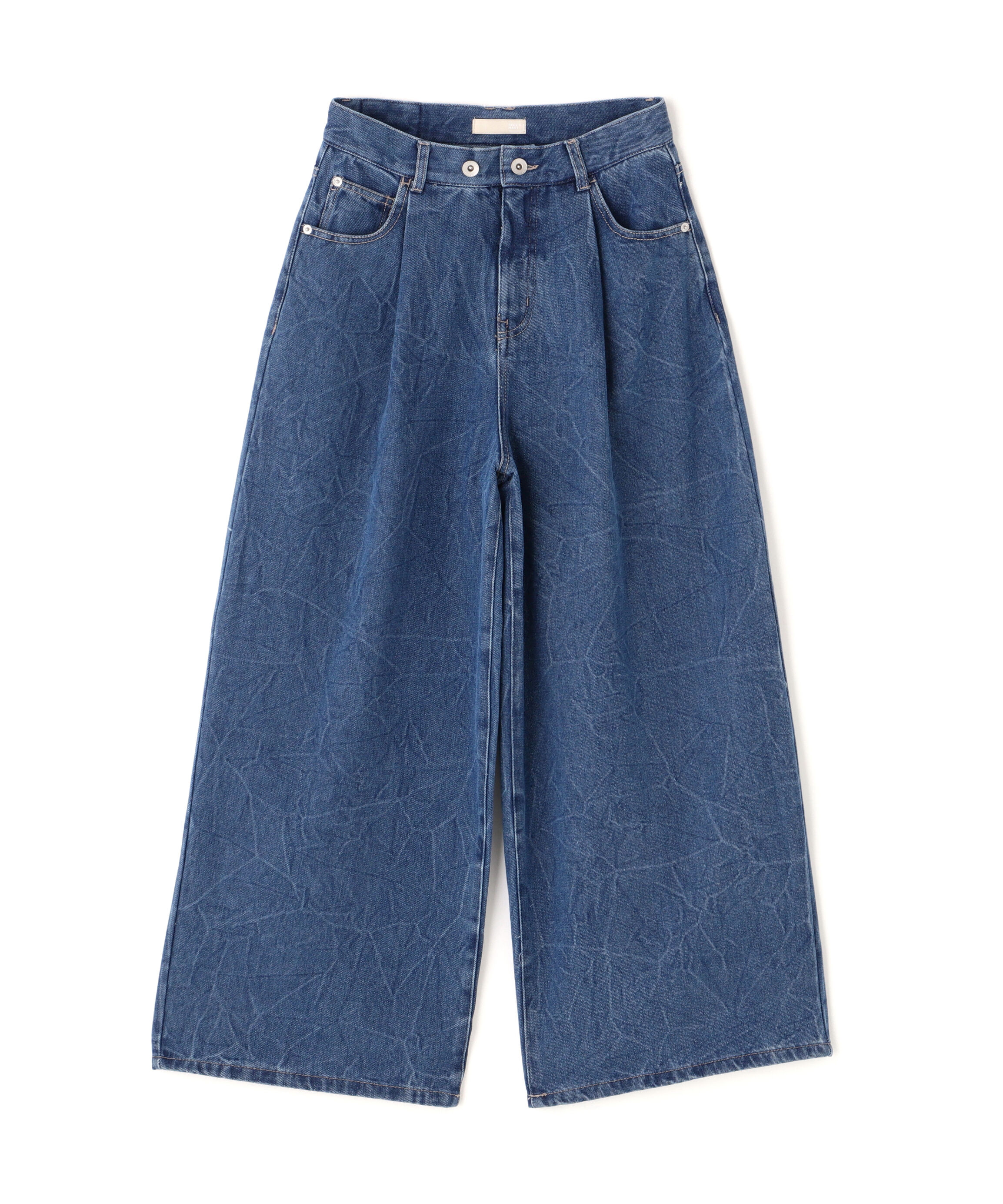  「クリンクル加工タックワイドデニムパンツ」|その他|