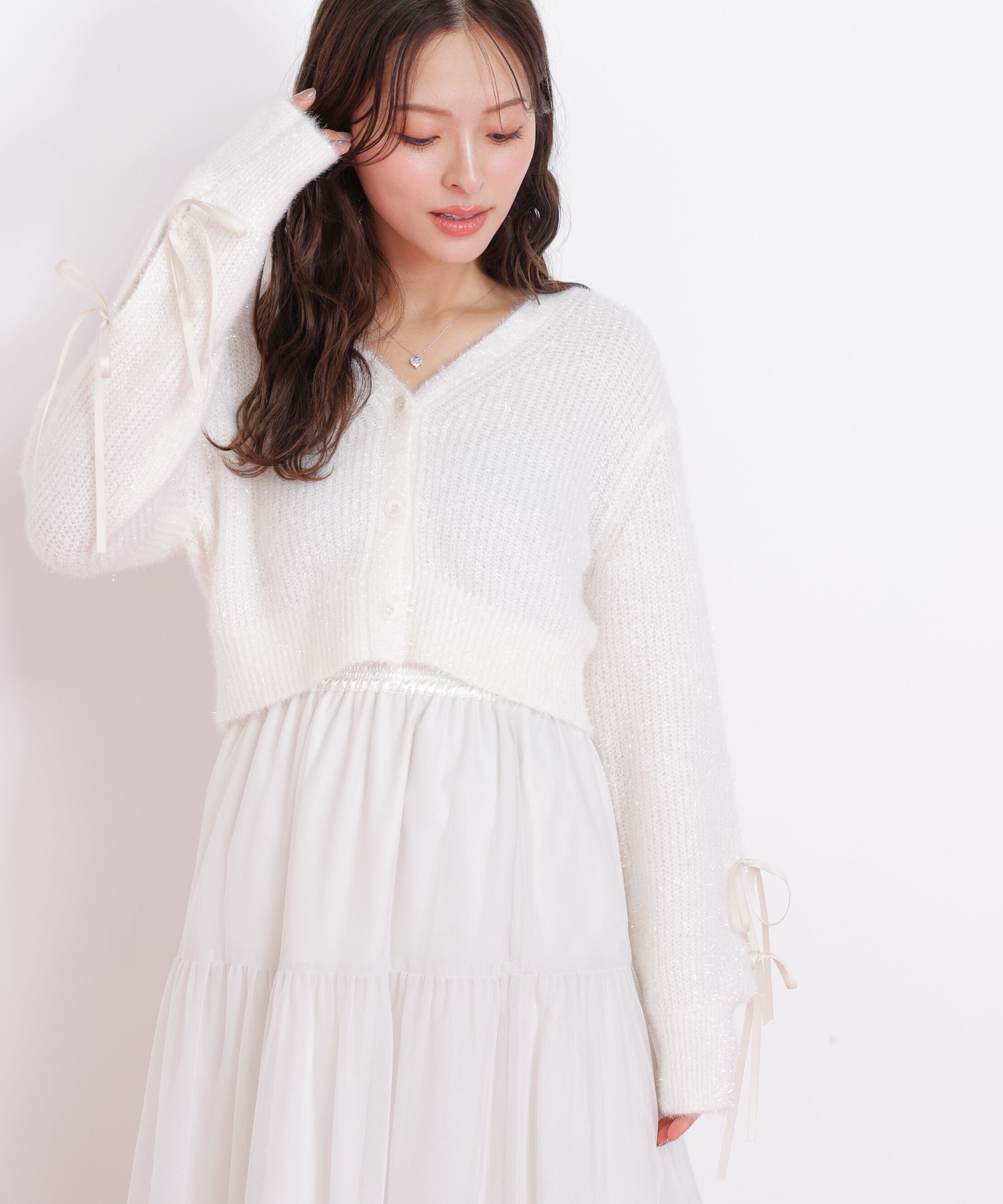  「フィルムフェザーヤーンカーディガン」|ニット・セーター|