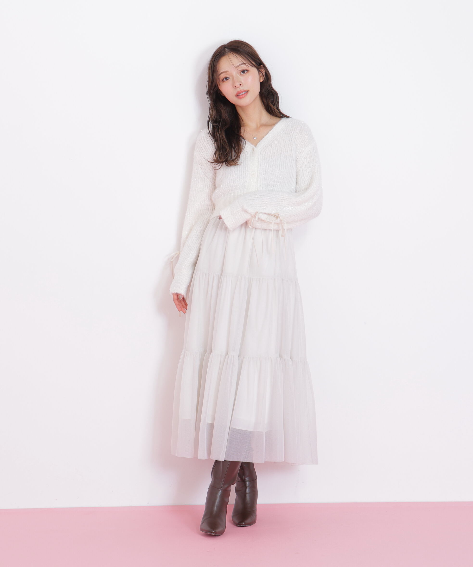  「フィルムフェザーヤーンカーディガン」|ニット・セーター|