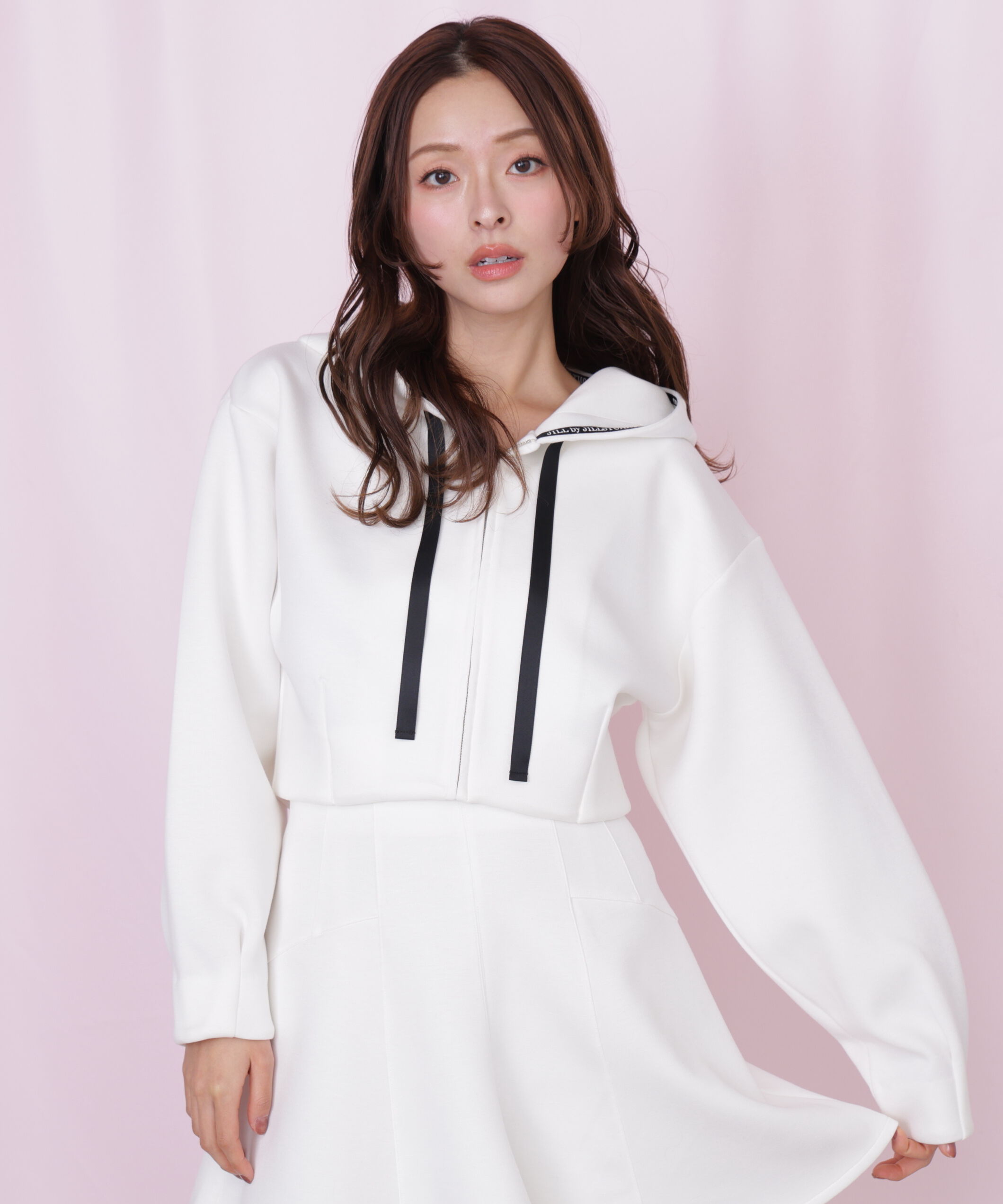  「ダイバー素材ショート丈フーディ」|Tシャツ・カットソー|