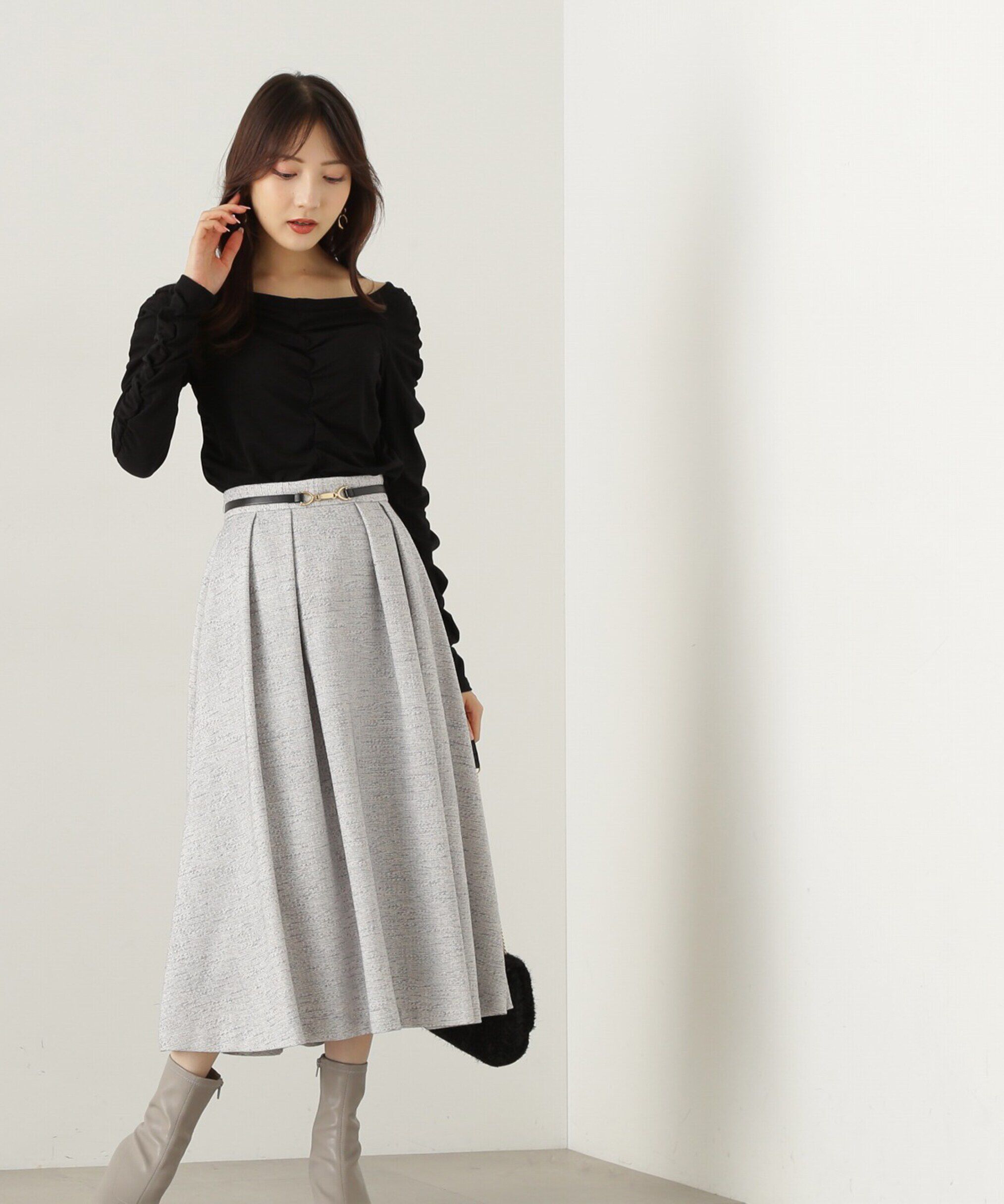 PROPORTION BODY DRESSING「シャーリングロングT」|Tシャツ・カットソー|