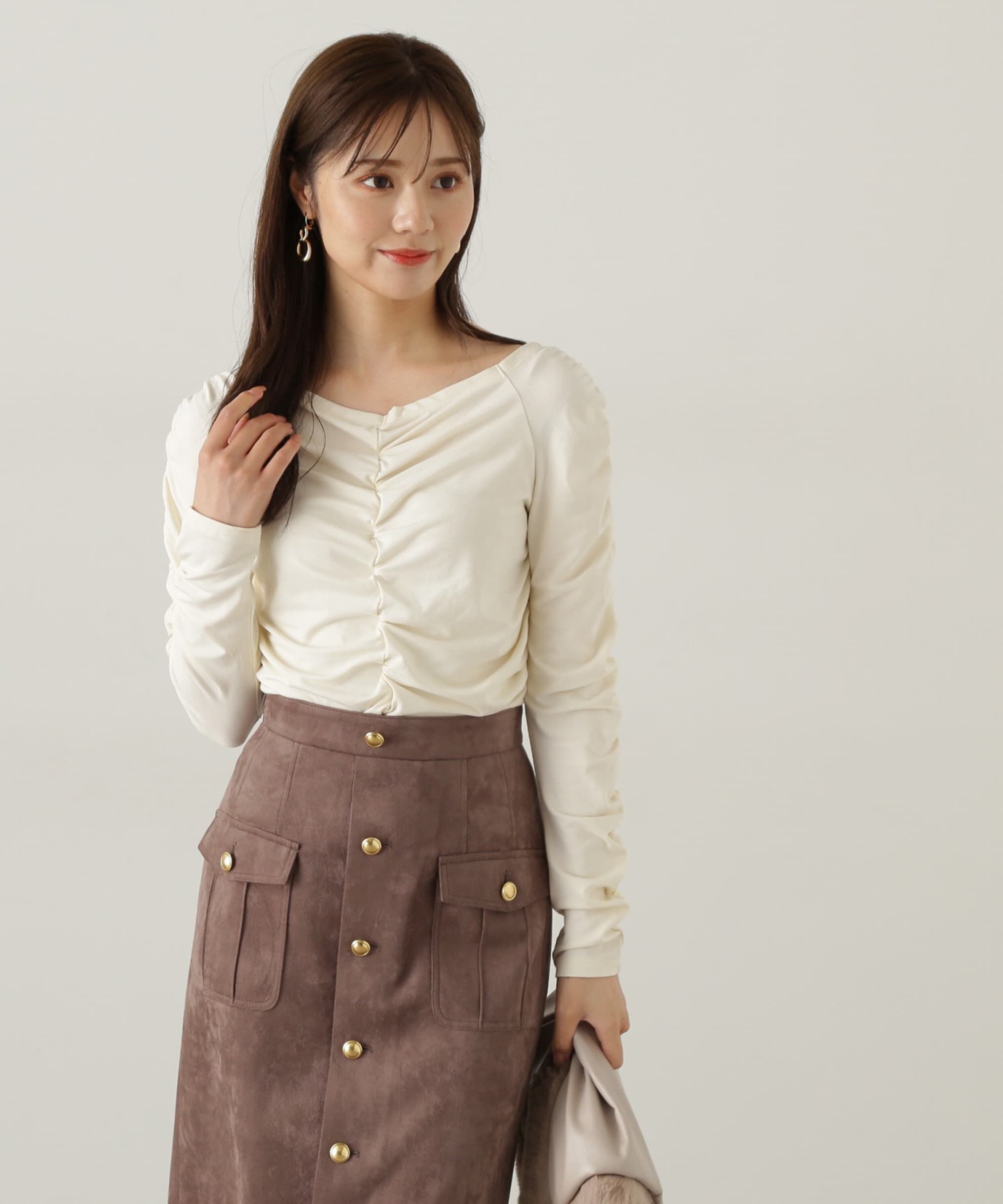 PROPORTION BODY DRESSING「シャーリングロングT」|Tシャツ・カットソー|