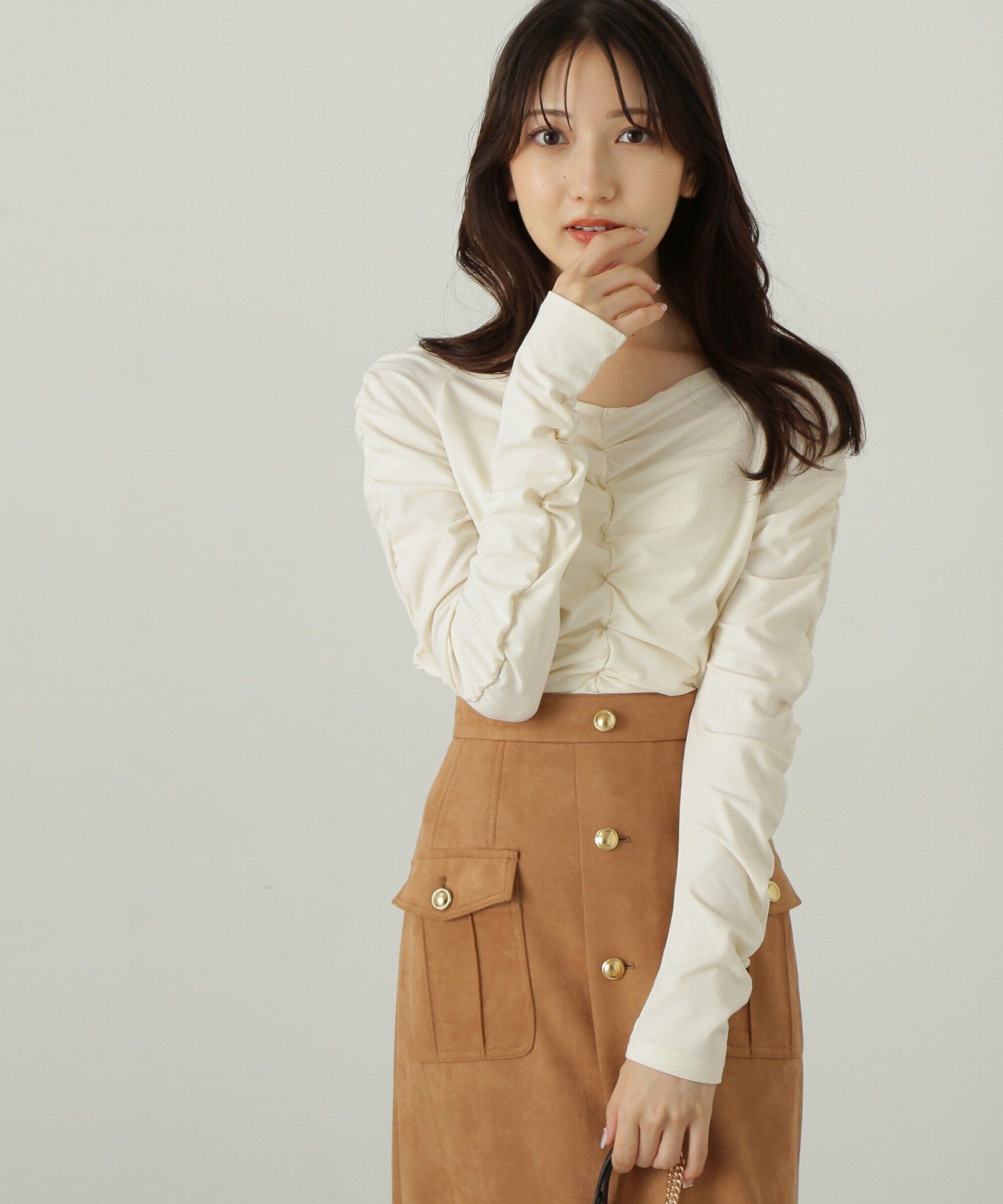 PROPORTION BODY DRESSING「シャーリングロングT」|Tシャツ・カットソー|