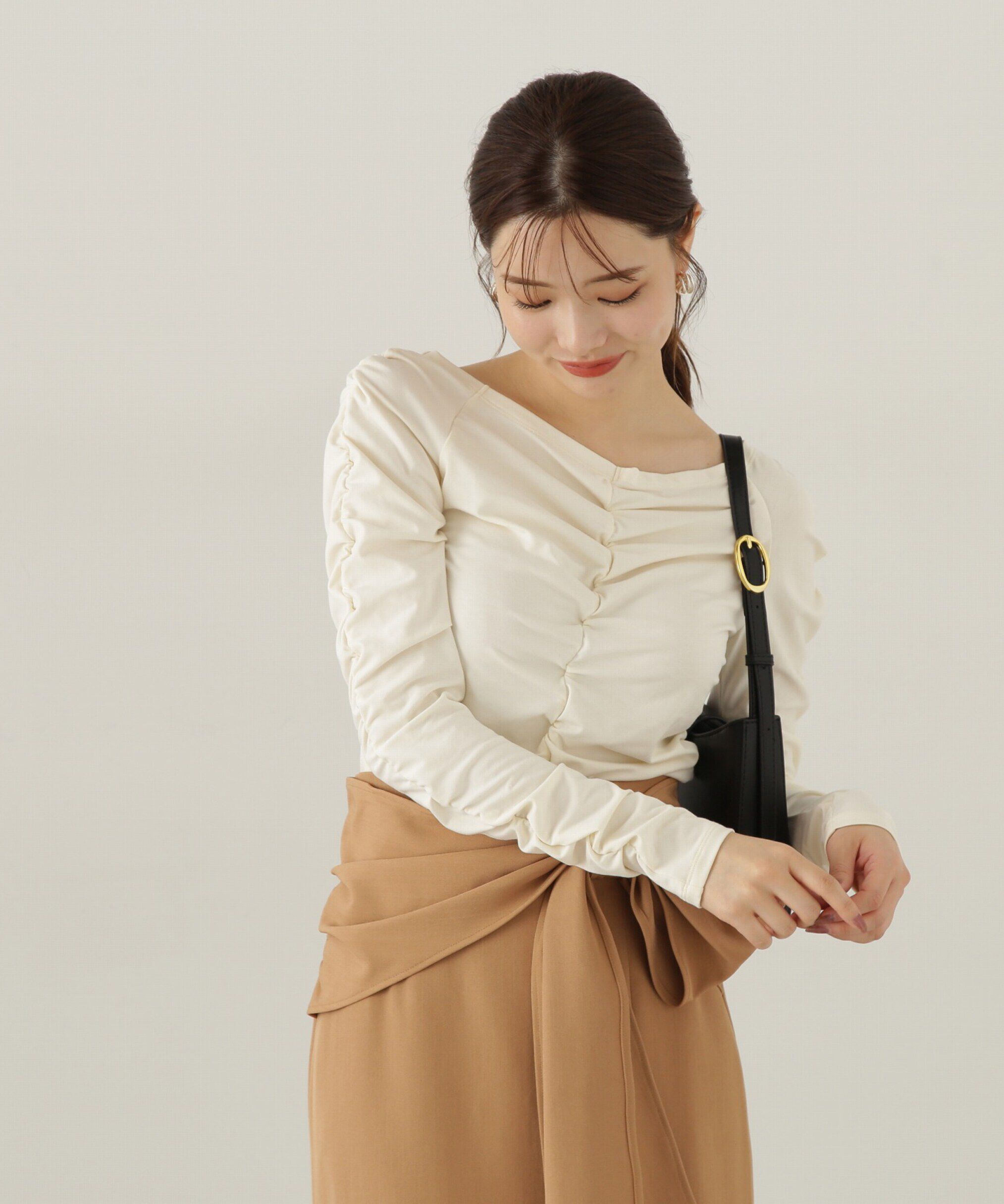 PROPORTION BODY DRESSING「シャーリングロングT」|Tシャツ・カットソー|