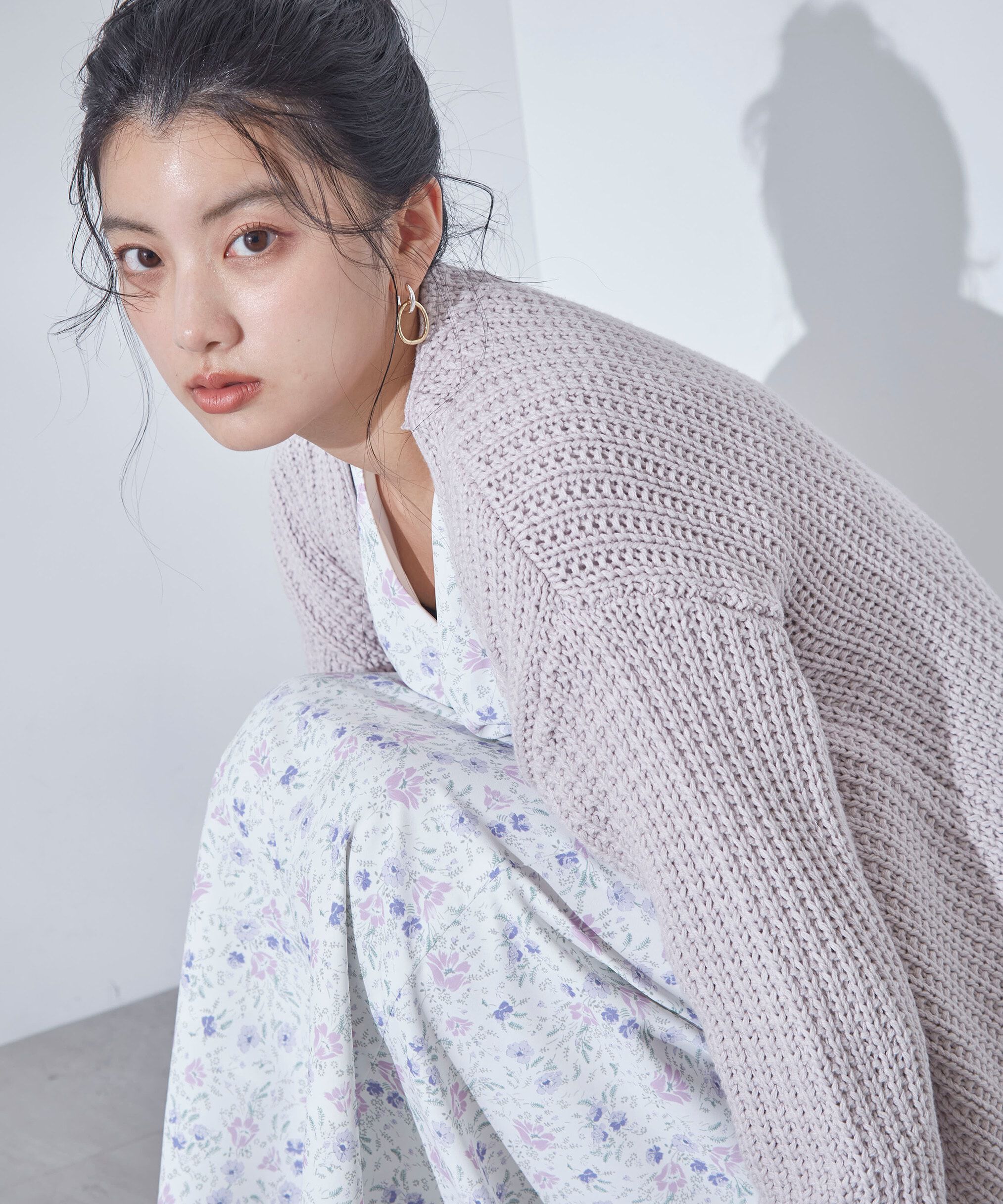 PROPORTION BODY DRESSING「透かし編みミドルカーディガン」|カーディガン|