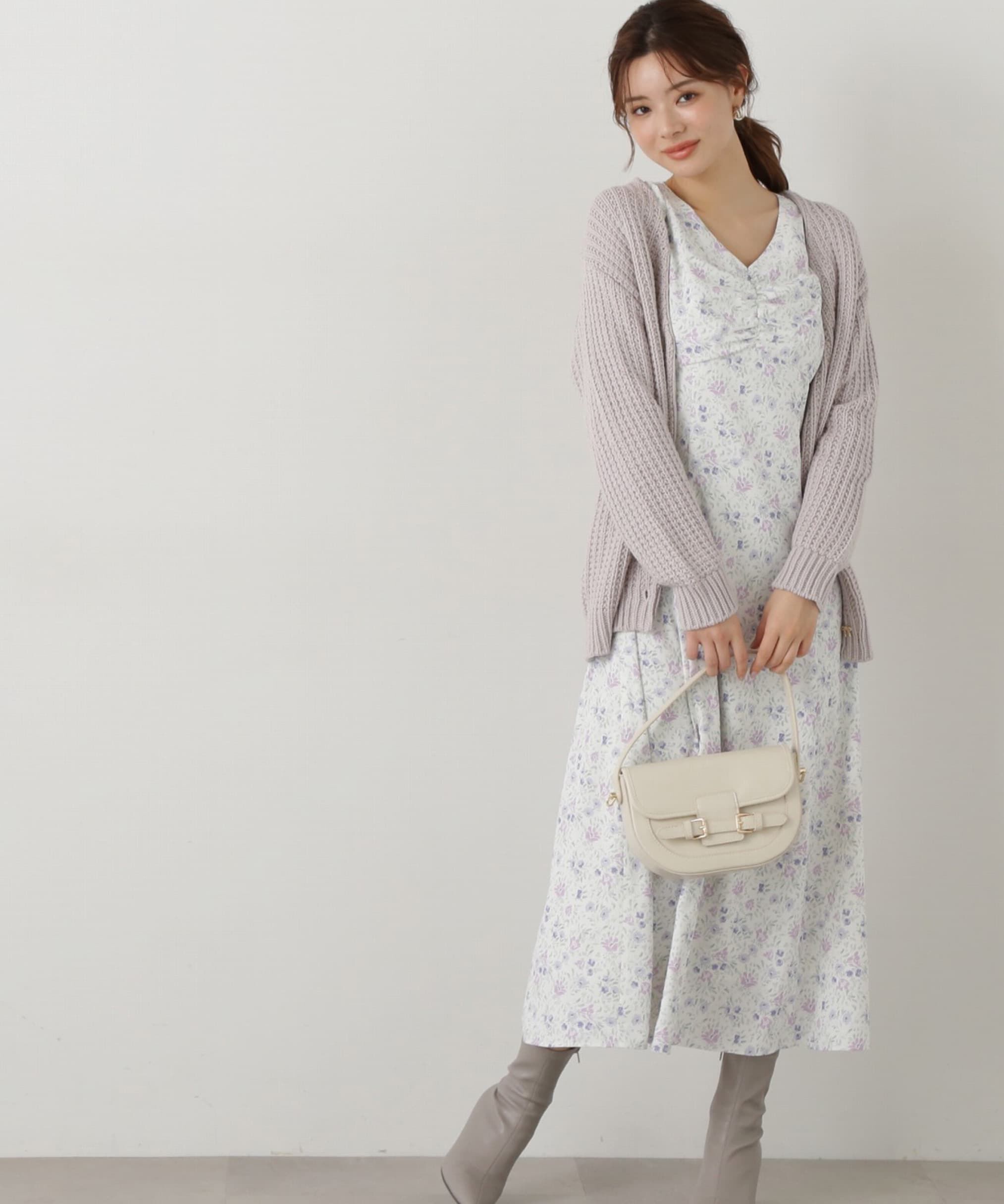 PROPORTION BODY DRESSING「透かし編みミドルカーディガン」|カーディガン|