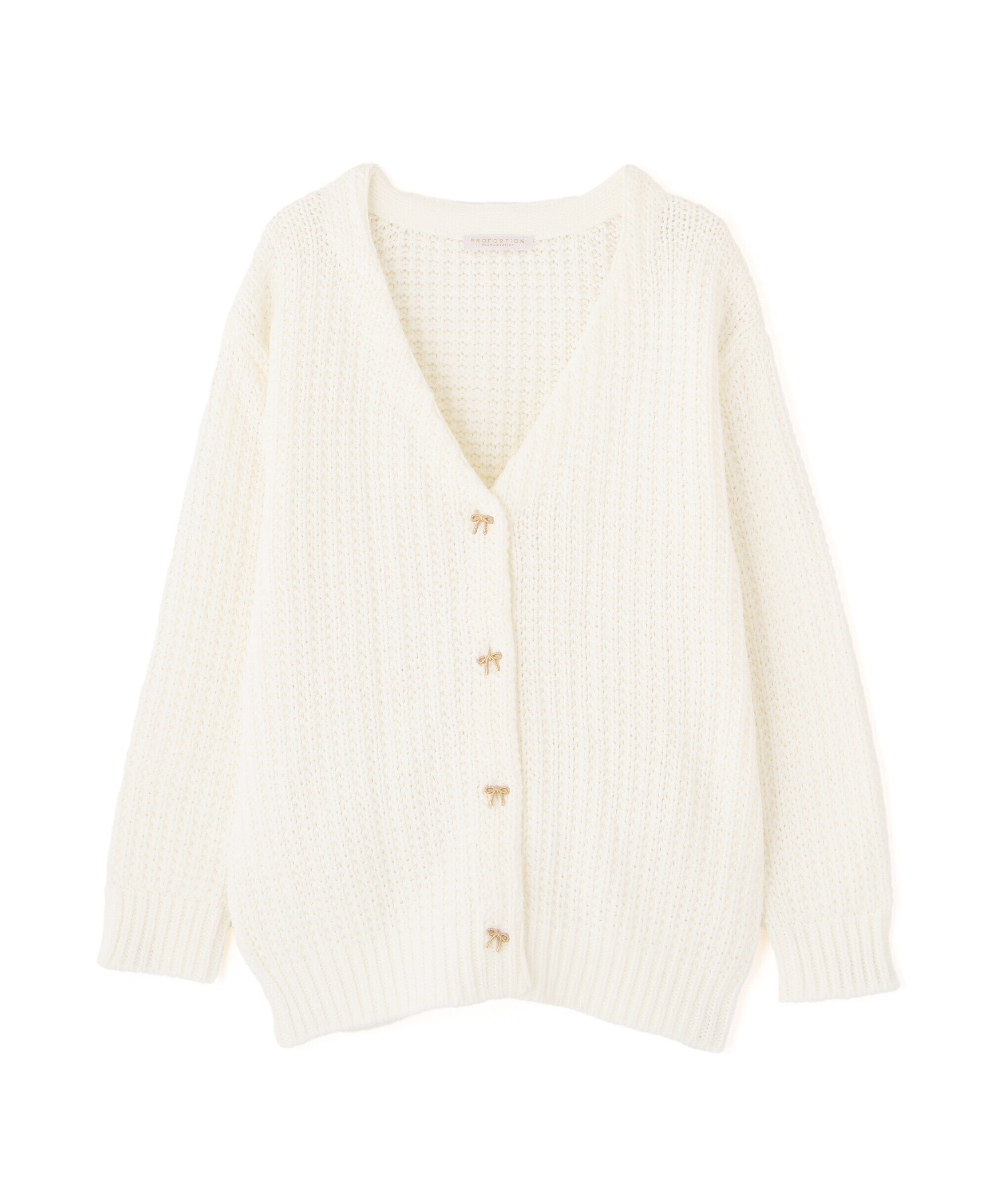 PROPORTION BODY DRESSING「透かし編みミドルカーディガン」|カーディガン|