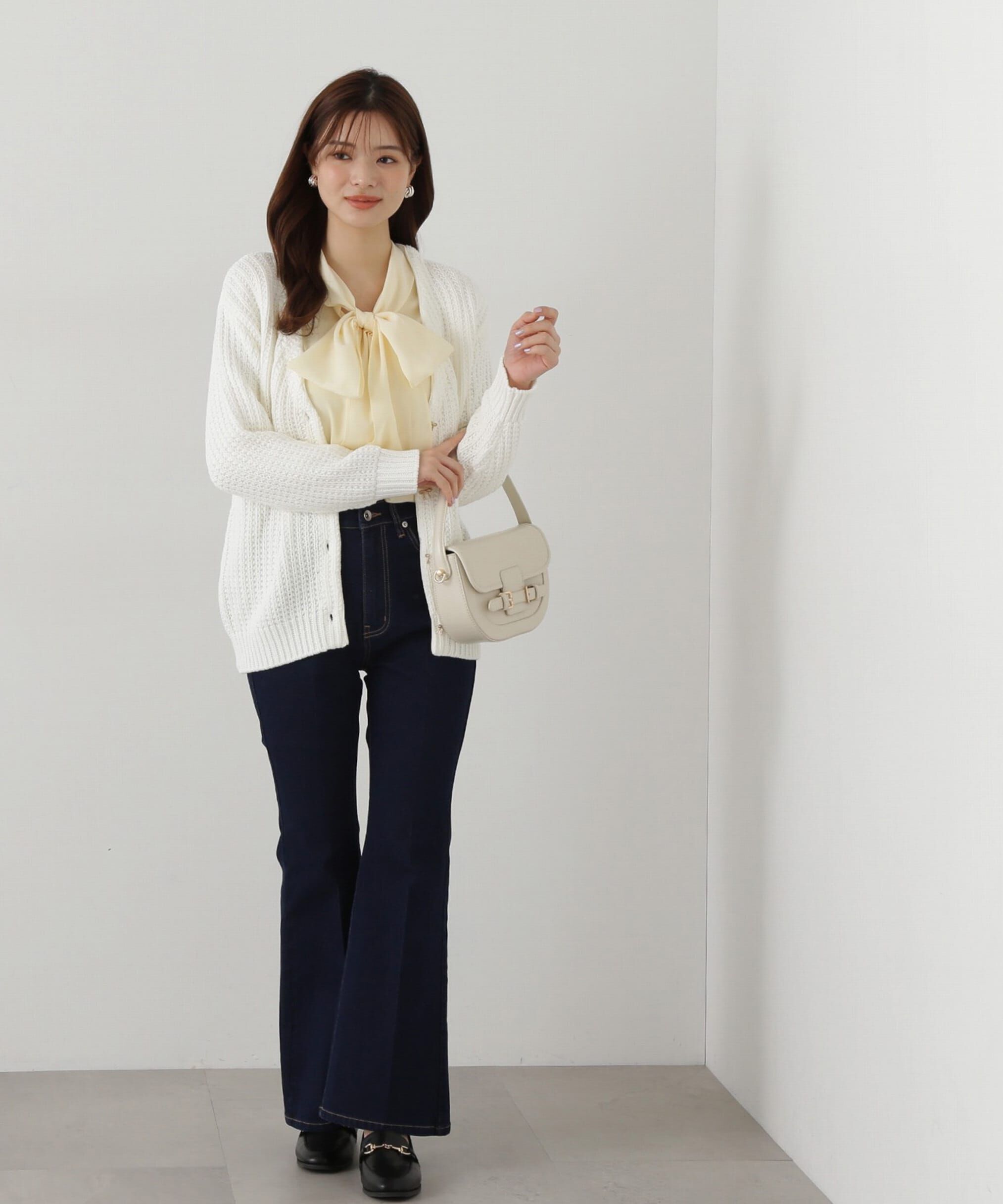 PROPORTION BODY DRESSING「透かし編みミドルカーディガン」|カーディガン|