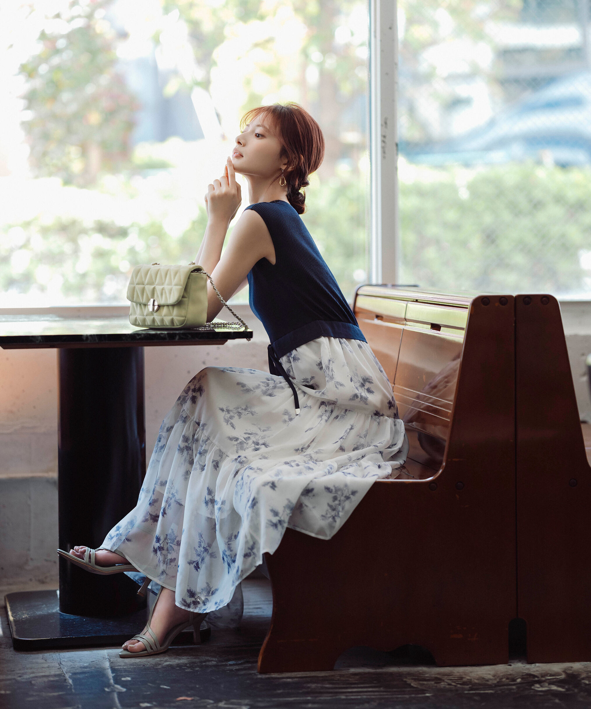 PROPORTION BODY DRESSING「ニットドッキングティアードワンピース」|ワンピース|ネイビー&times;ホワ