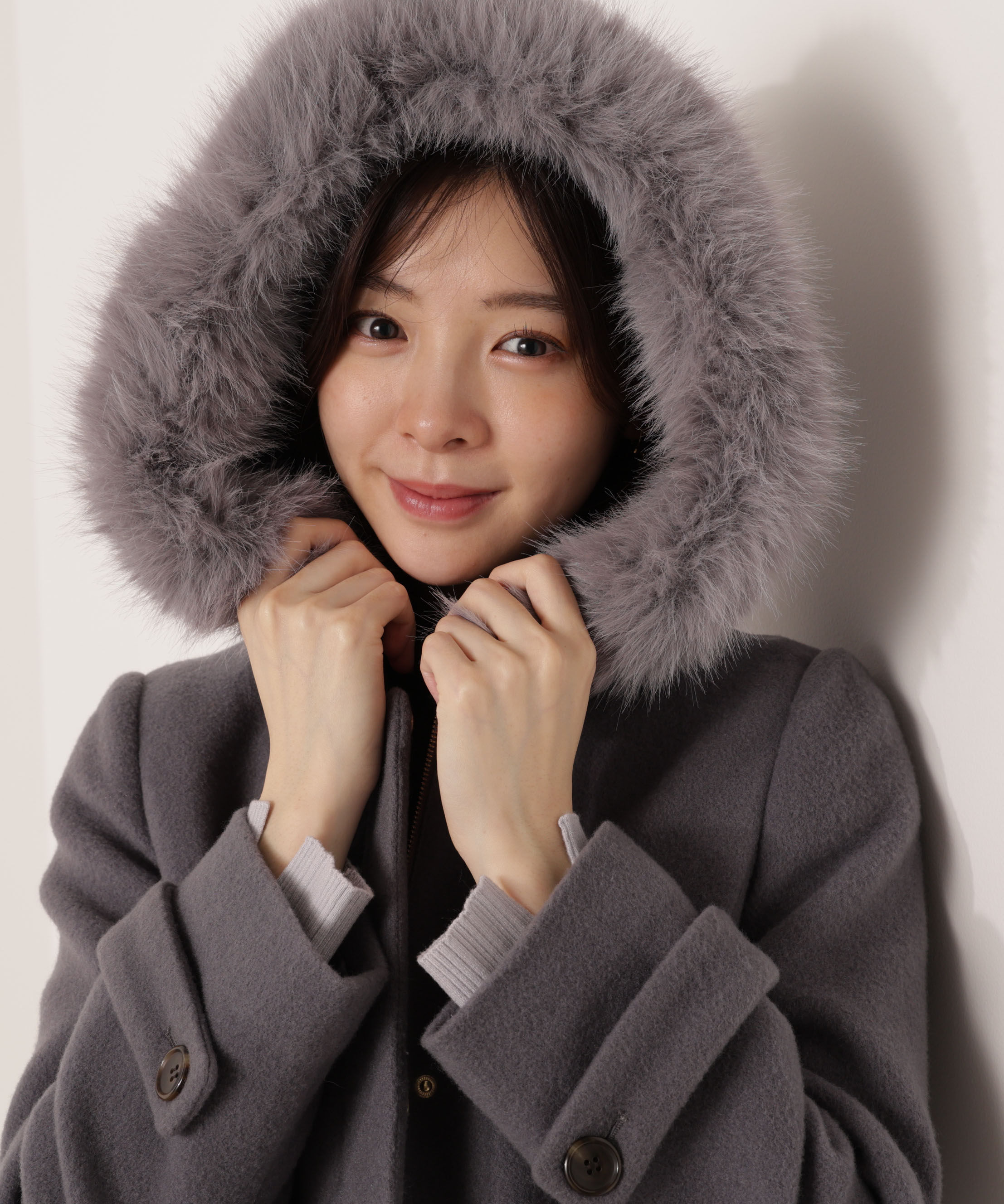 PROPORTION BODY DRESSING「モッサフードフェイクファーロングコート 25AW」|その他|