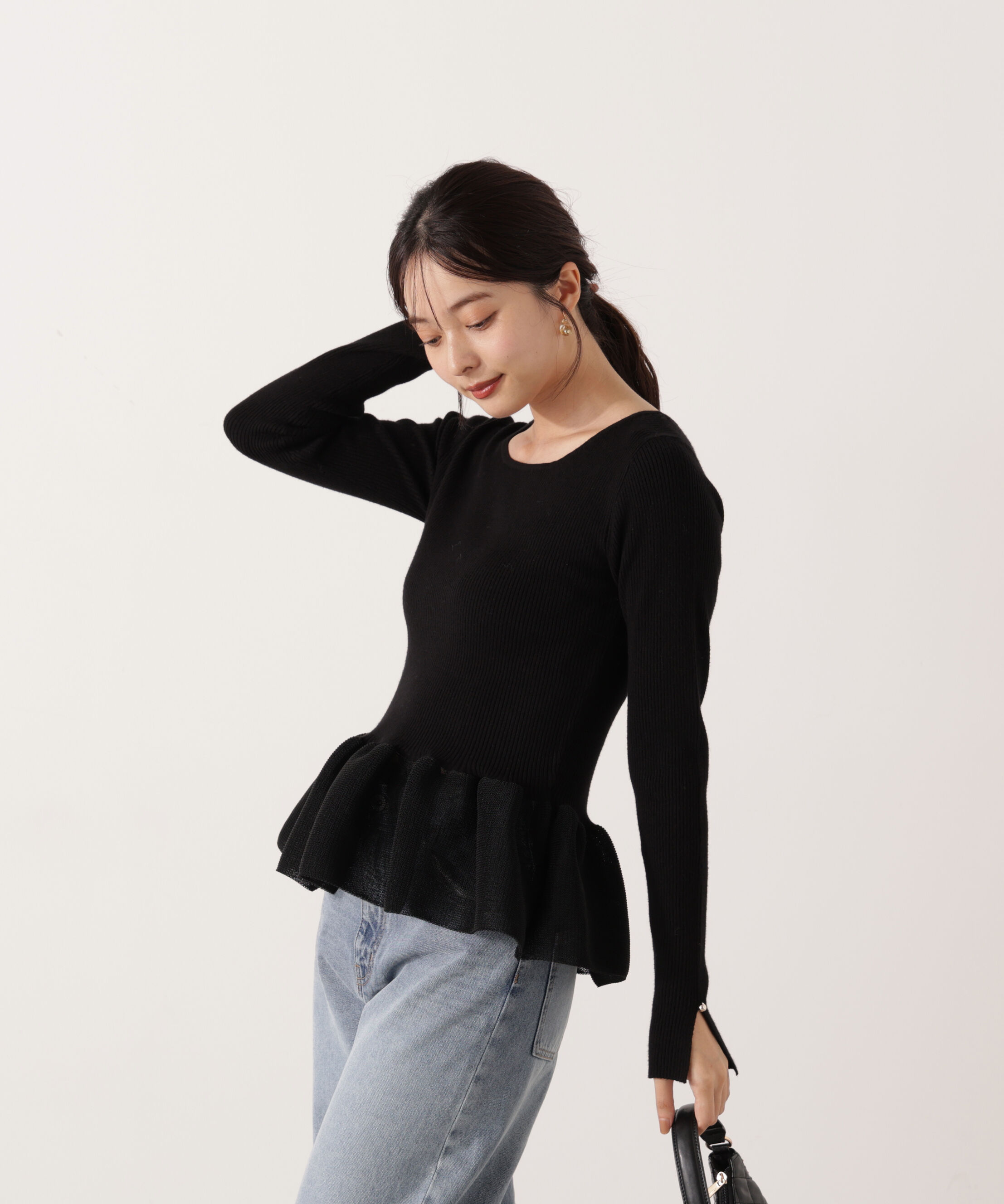 PROPORTION BODY DRESSING「＜ウォッシャブル＞ペプラムリブニット 25AW」|ニット・セーター|