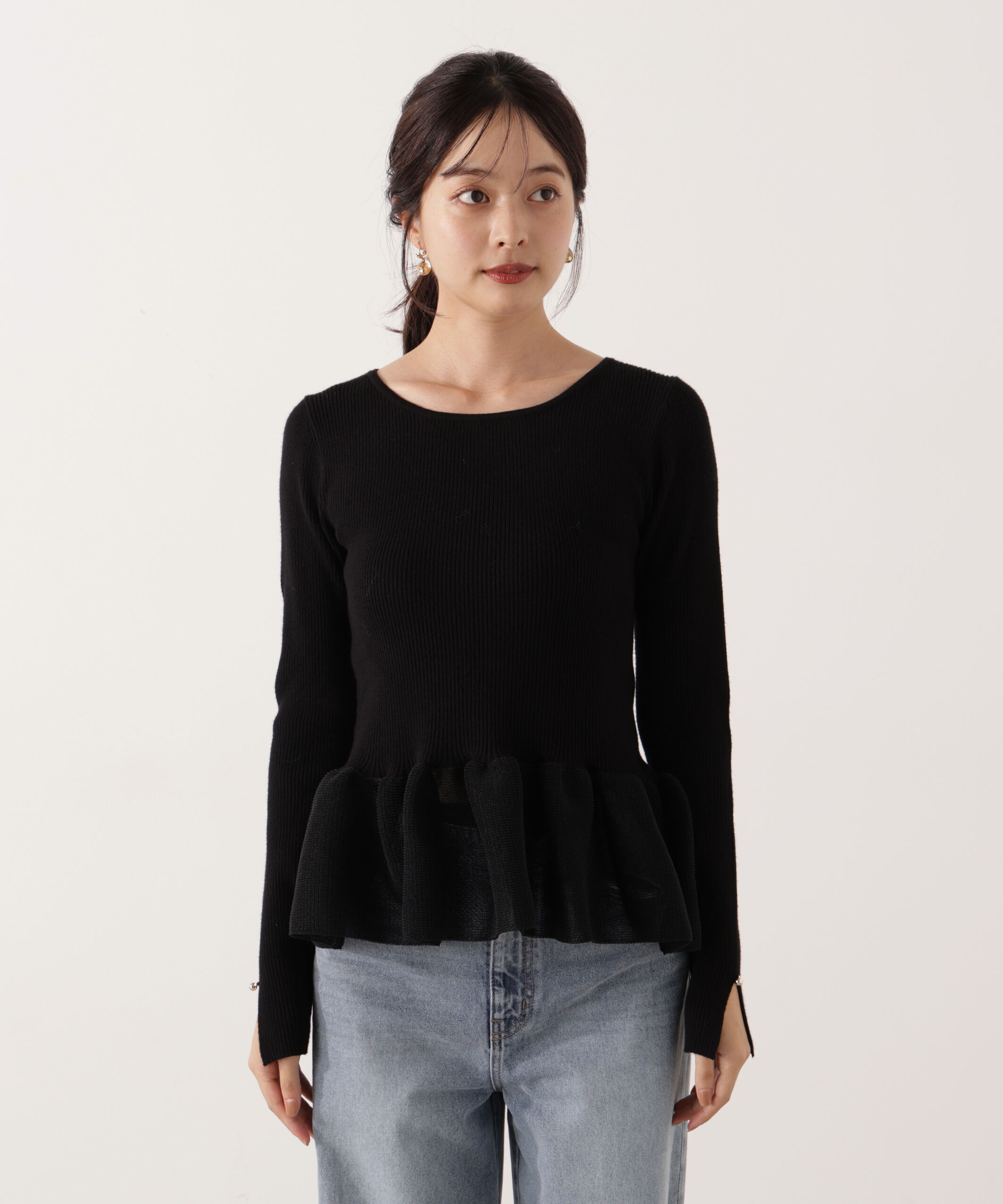 PROPORTION BODY DRESSING「＜ウォッシャブル＞ペプラムリブニット 25AW」|ニット・セーター|