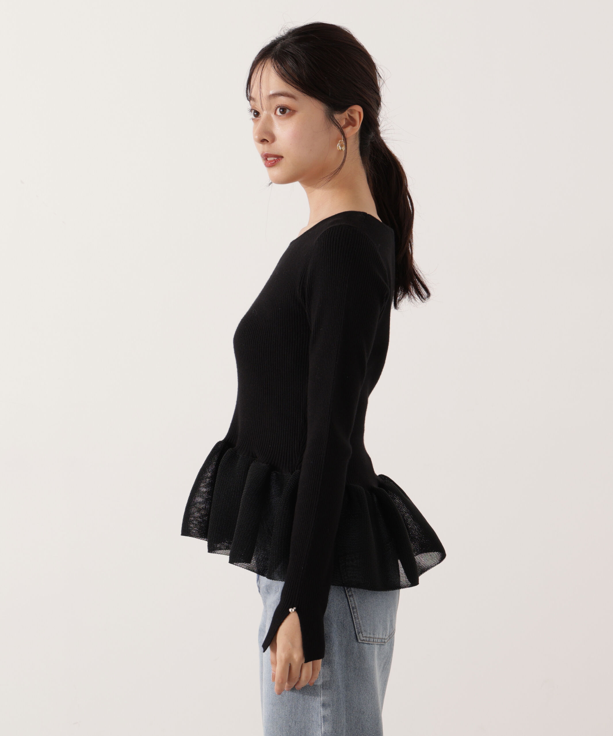 PROPORTION BODY DRESSING「＜ウォッシャブル＞ペプラムリブニット 25AW」|ニット・セーター|