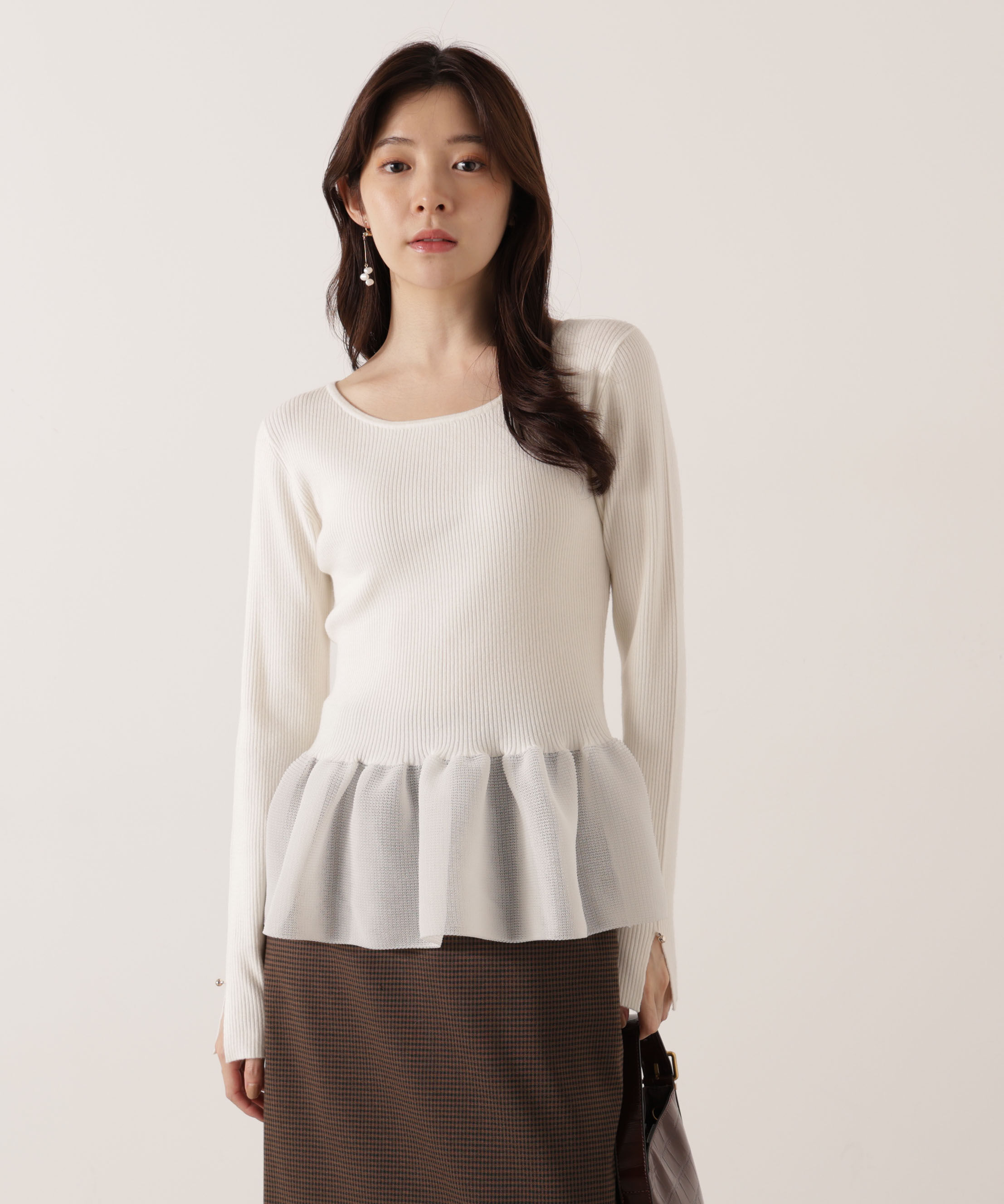 PROPORTION BODY DRESSING「＜ウォッシャブル＞ペプラムリブニット 25AW」|ニット・セーター|