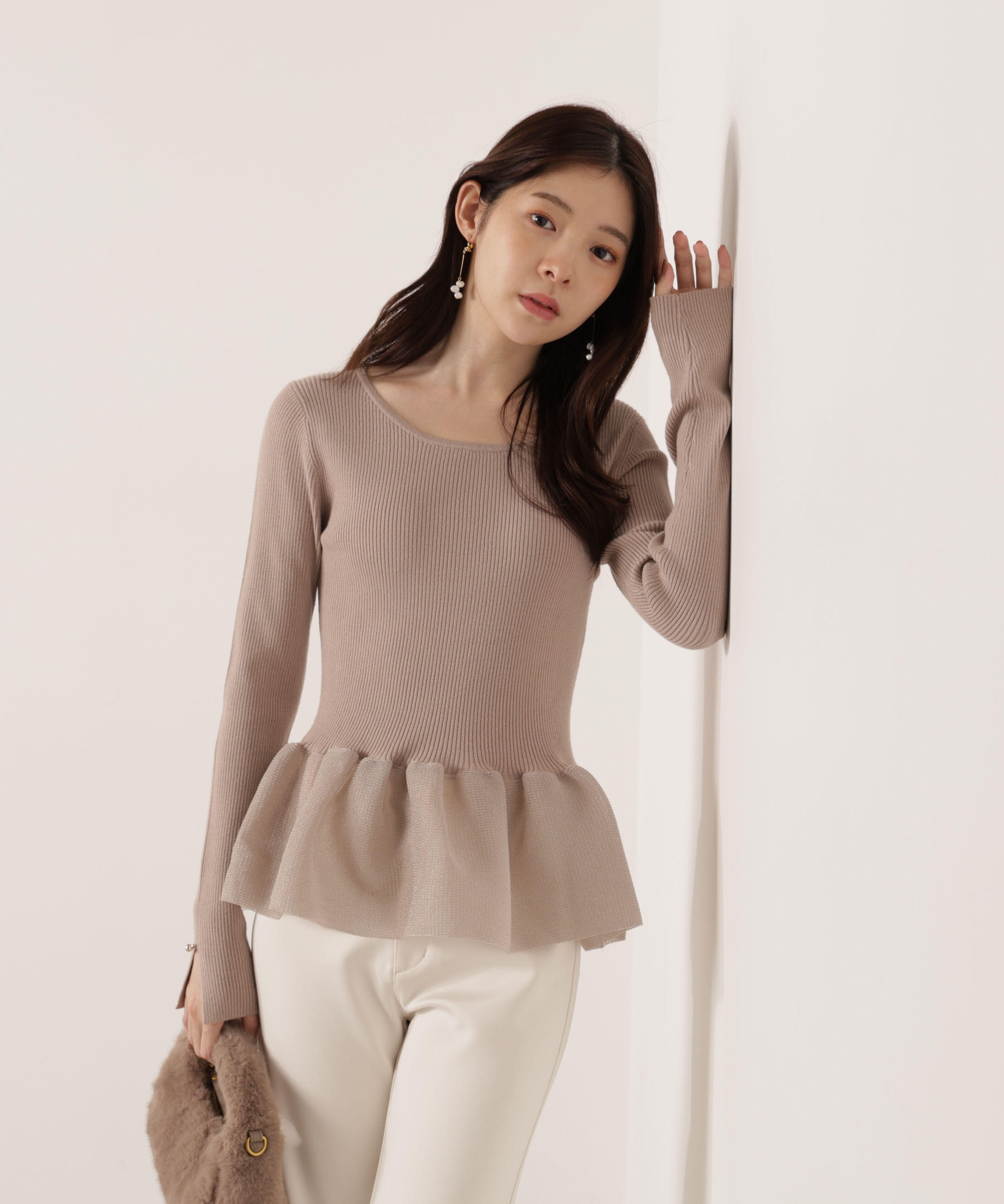 PROPORTION BODY DRESSING「＜ウォッシャブル＞ペプラムリブニット 25AW」|ニット・セーター|