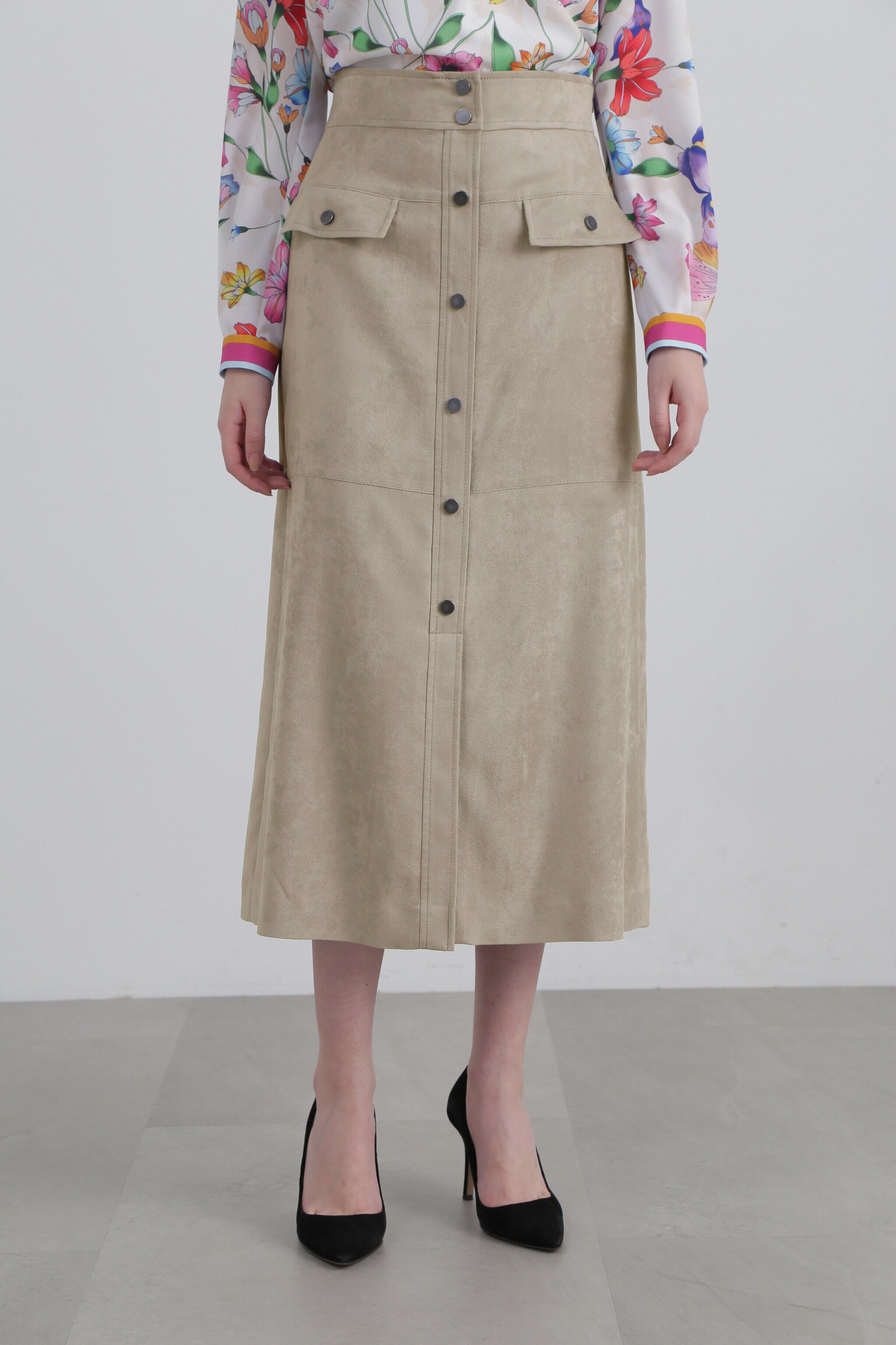  「◆フォースエードスカート」|スカート|ベージュ