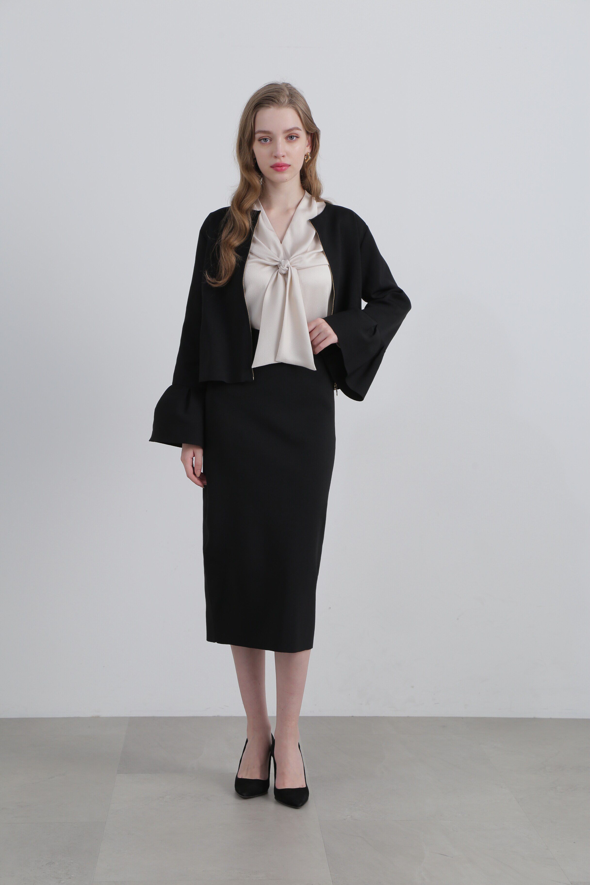  「◆カーブウエストニットタイトスカート」|スカート|