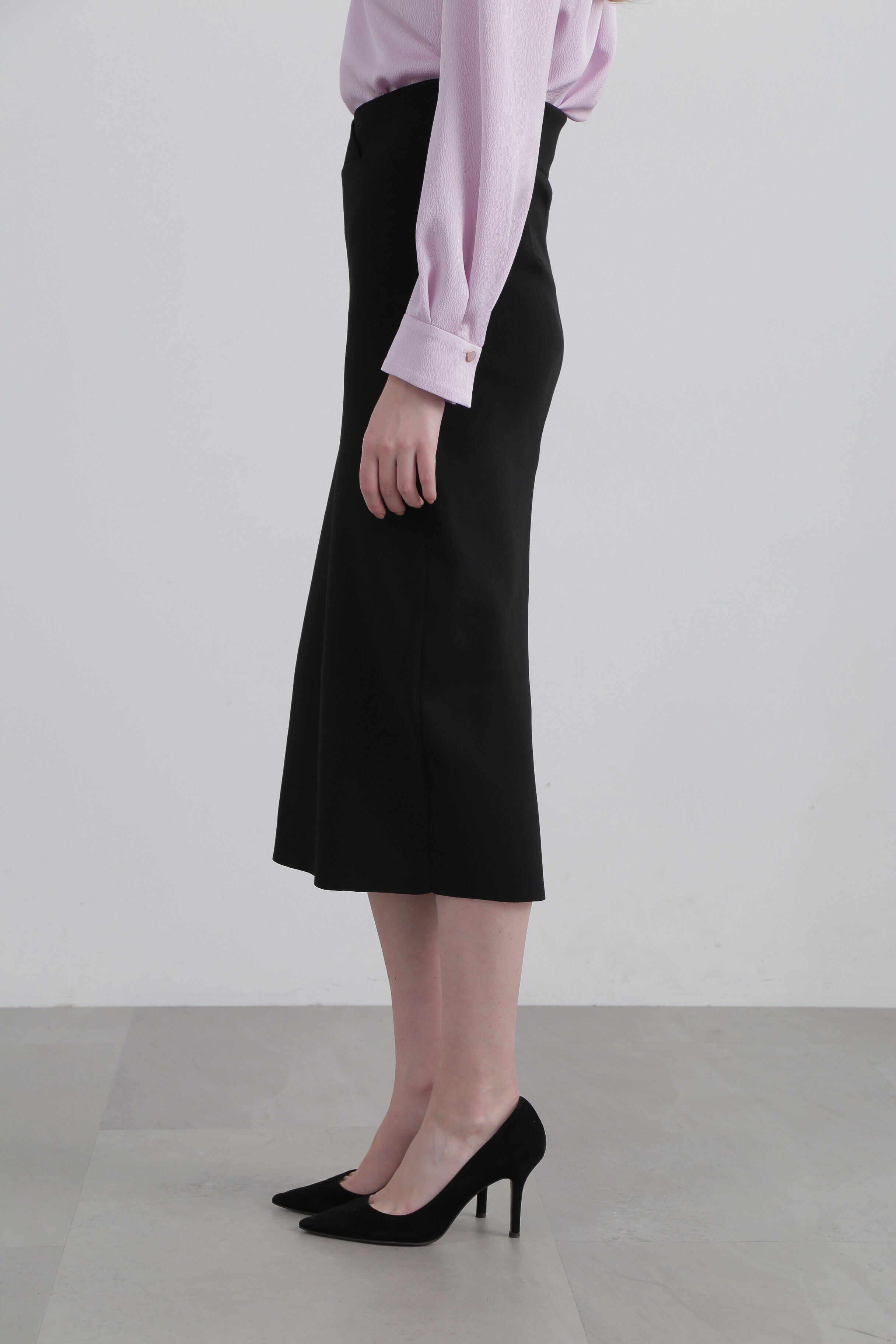  「◆カーブウエストニットタイトスカート」|スカート|