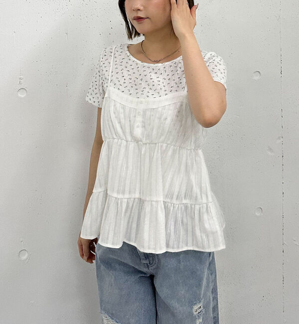 archives「花柄針抜きカットＴＯＰＳ&times;からみ刺繍フレアキャミＳＥＴ」|カーディガン|