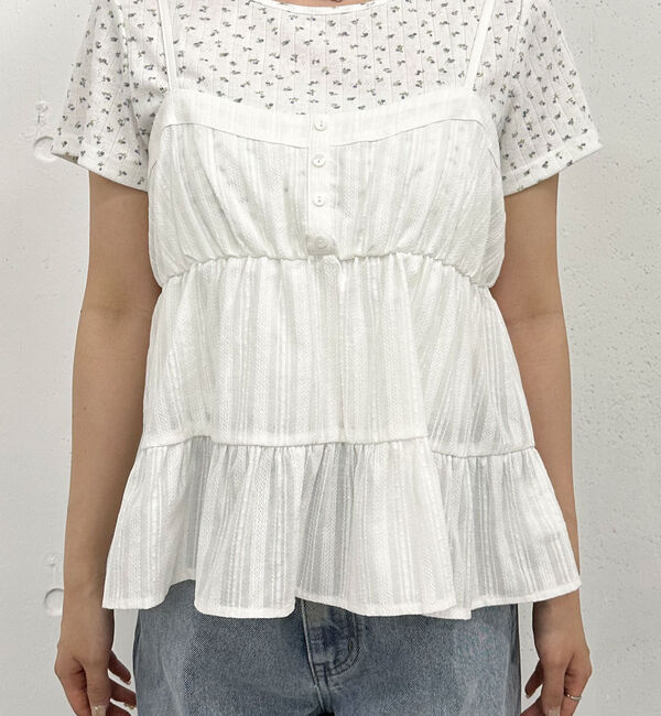 archives「花柄針抜きカットＴＯＰＳ&times;からみ刺繍フレアキャミＳＥＴ」|カーディガン|