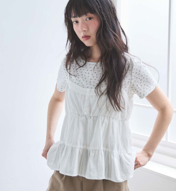 archives「花柄針抜きカットＴＯＰＳ&times;からみ刺繍フレアキャミＳＥＴ」|カーディガン|