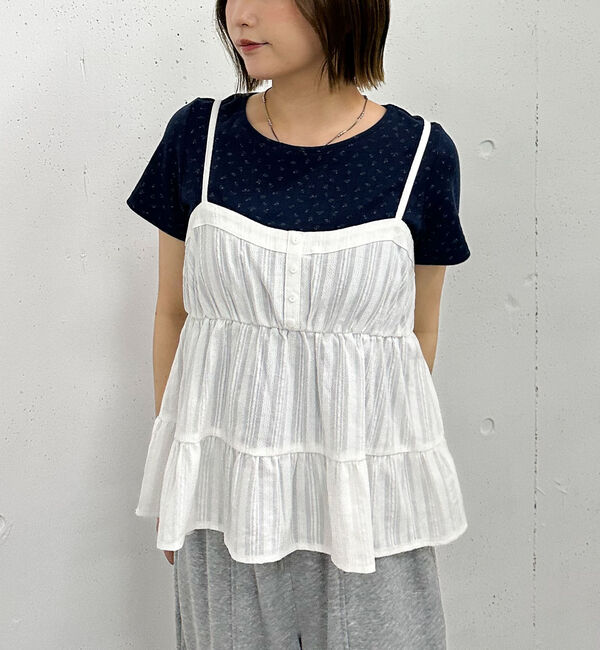 archives「花柄針抜きカットＴＯＰＳ&times;からみ刺繍フレアキャミＳＥＴ」|カーディガン|