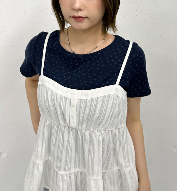 archives「花柄針抜きカットＴＯＰＳ&times;からみ刺繍フレアキャミＳＥＴ」|カーディガン|