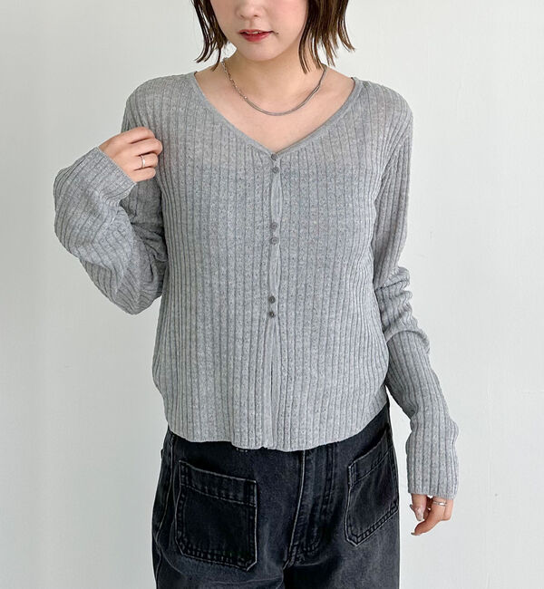 archives「ハリヌキリブシアーニットカーディガン」|カーディガン|GRAY