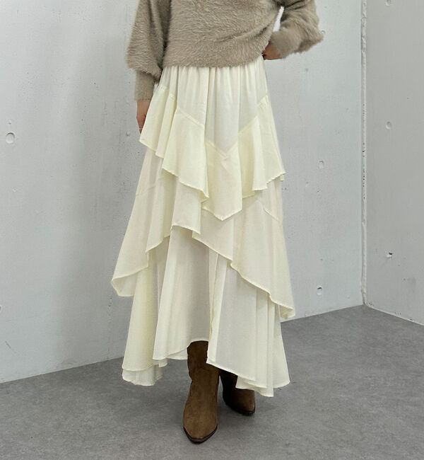 archives「マットフリルティアードスカート」|スカート|IVORY