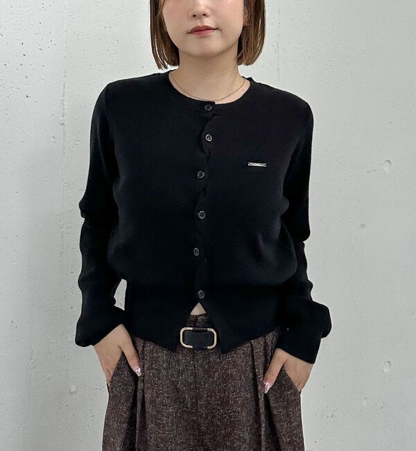 archives「クロスボタンニットカーディガン」|カーディガン|BLACK