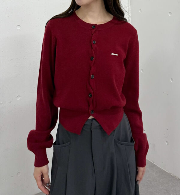 archives「クロスボタンニットカーディガン」|カーディガン|RED