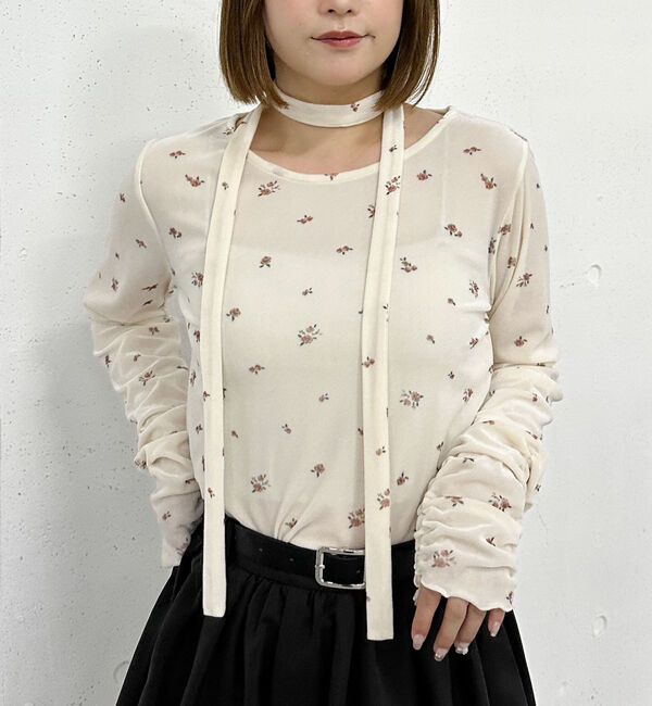archives「花柄シアーベロアＴＯＰＳ」|Tシャツ・カットソー|IVORY