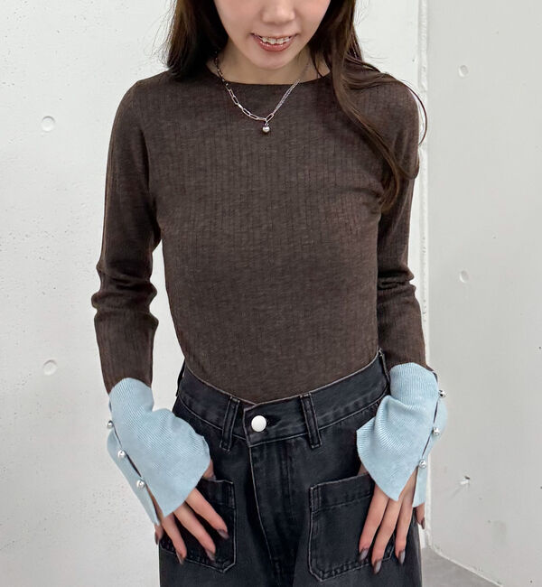 archives「バイカラーフレアスリーブニット」|ニット・セーター|