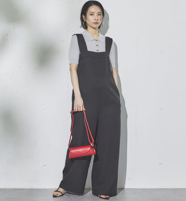 Doux archives「ワイドリブ５分袖ポロニット」|ニット・セーター|