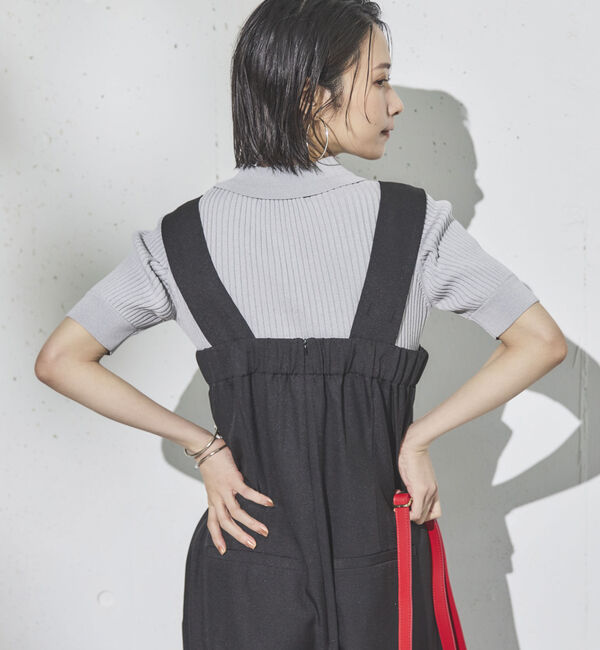 Doux archives「ワイドリブ５分袖ポロニット」|ニット・セーター|