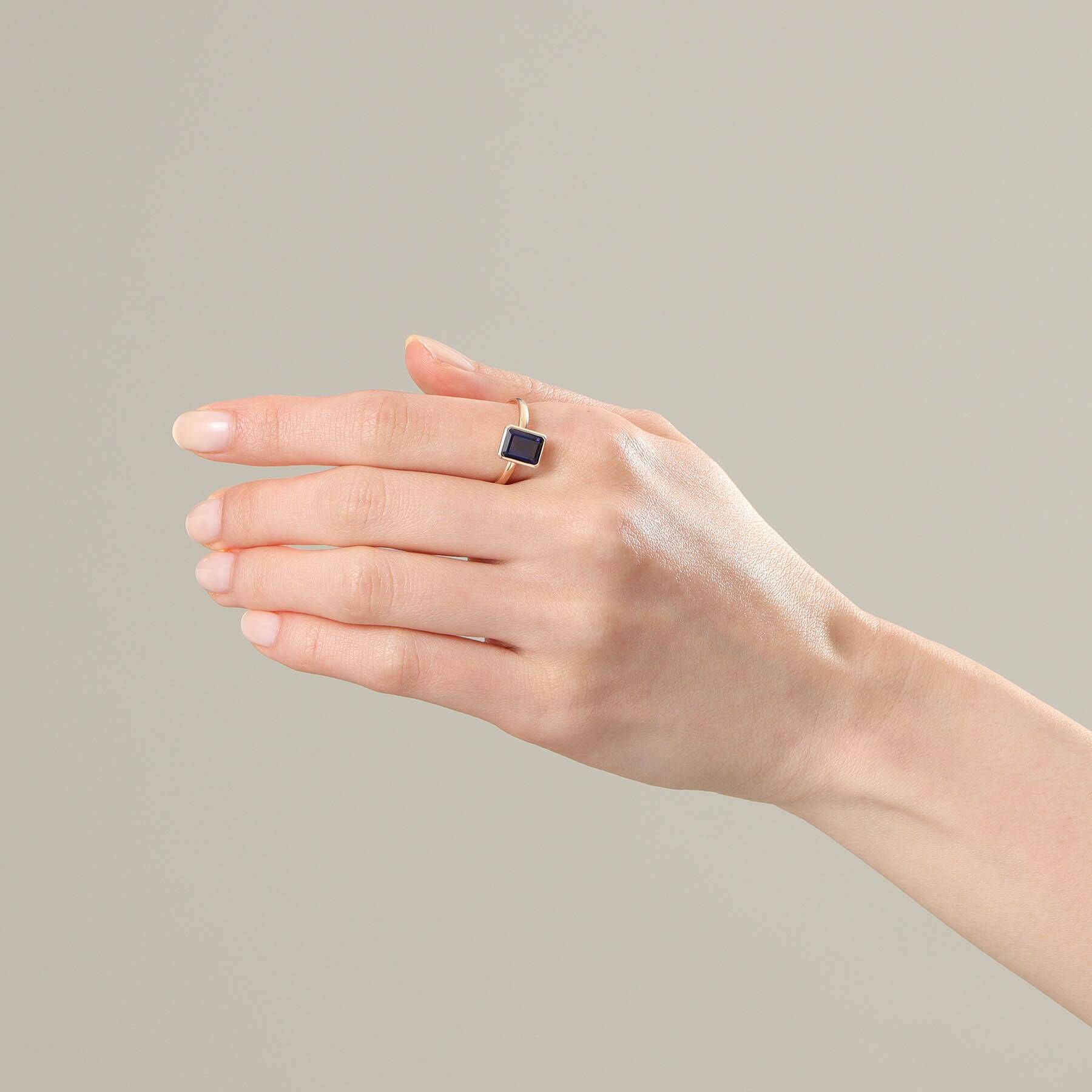 COCOSHNIK「K10アイオライト コーナーカット リング」|リング|