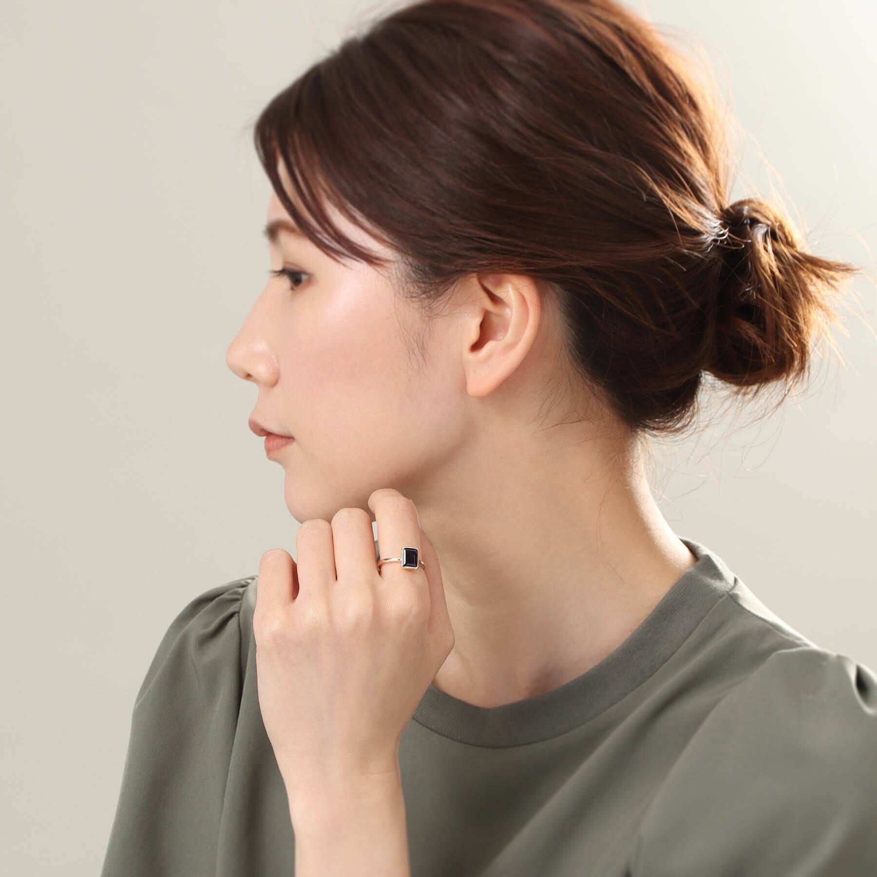 COCOSHNIK「K10アイオライト コーナーカット リング」|リング|