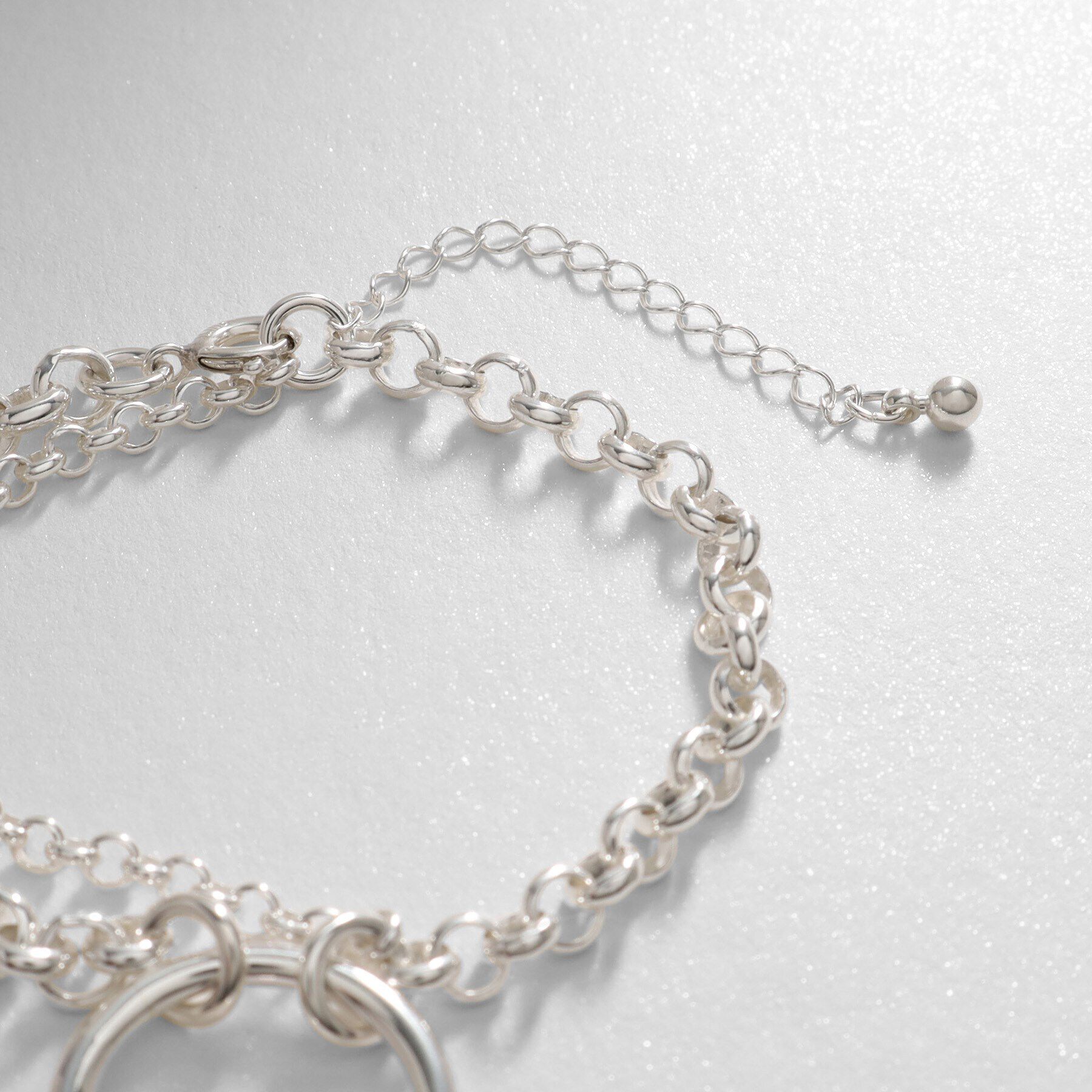 COCOSHNIK ONKITSCH「シルバー サークルモチーフ ダブルチェーンブレスレット」|ブレスレット・バングル|