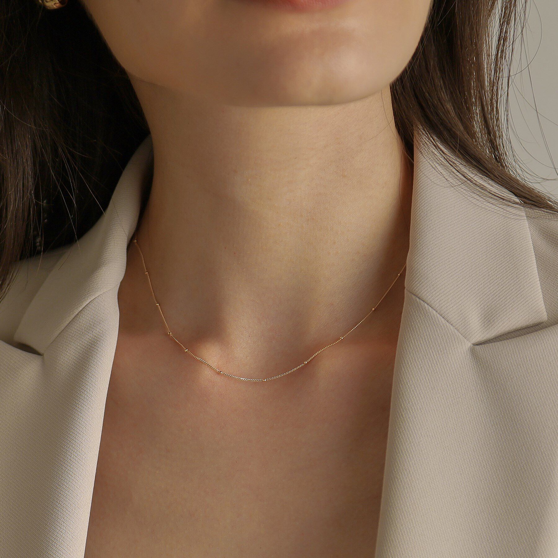 COCOSHNIK「K10スタッズキヘイチェーン ネックレス」|ネックレス|