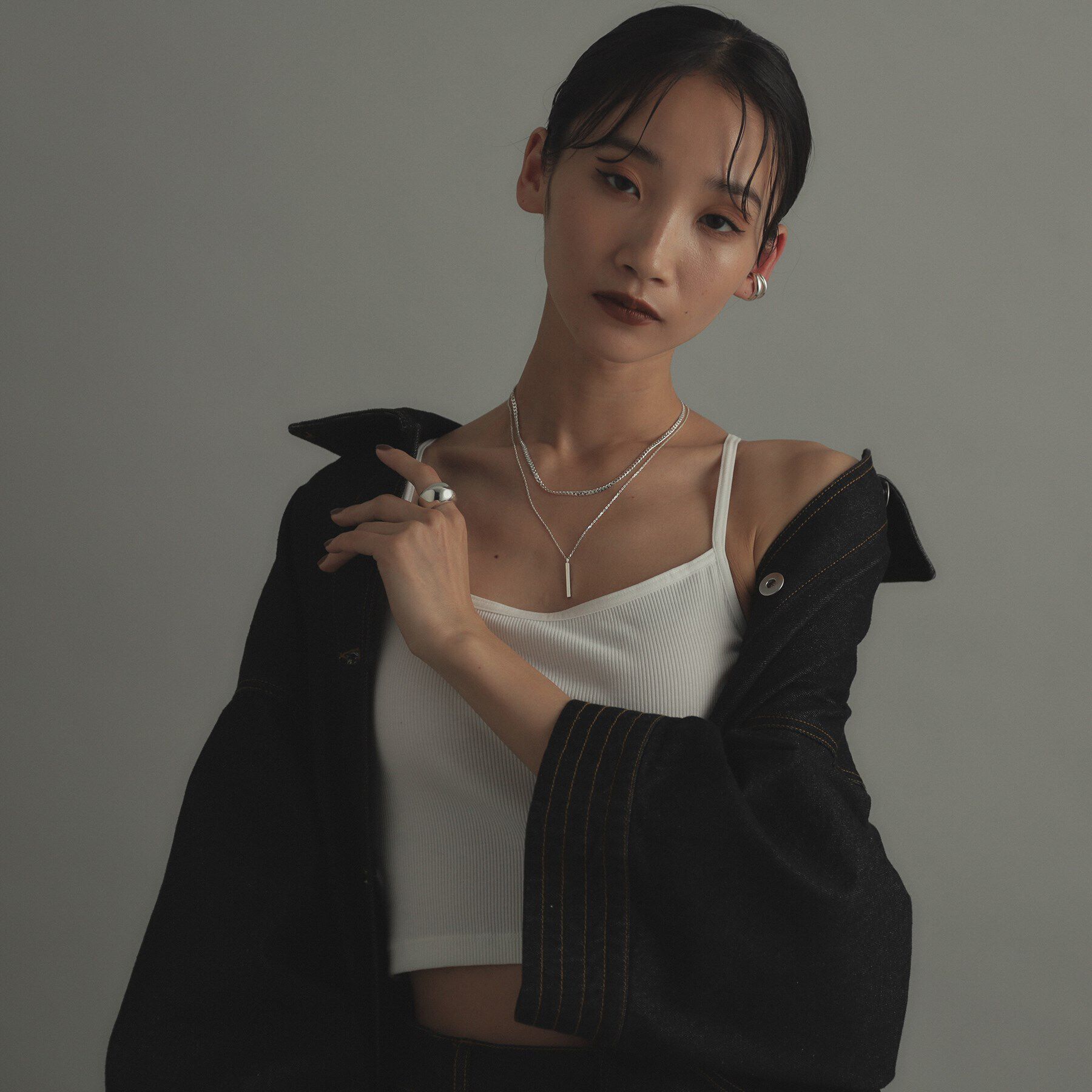 COCOSHNIK ONKITSCH「シルバー スラントリング」|リング|