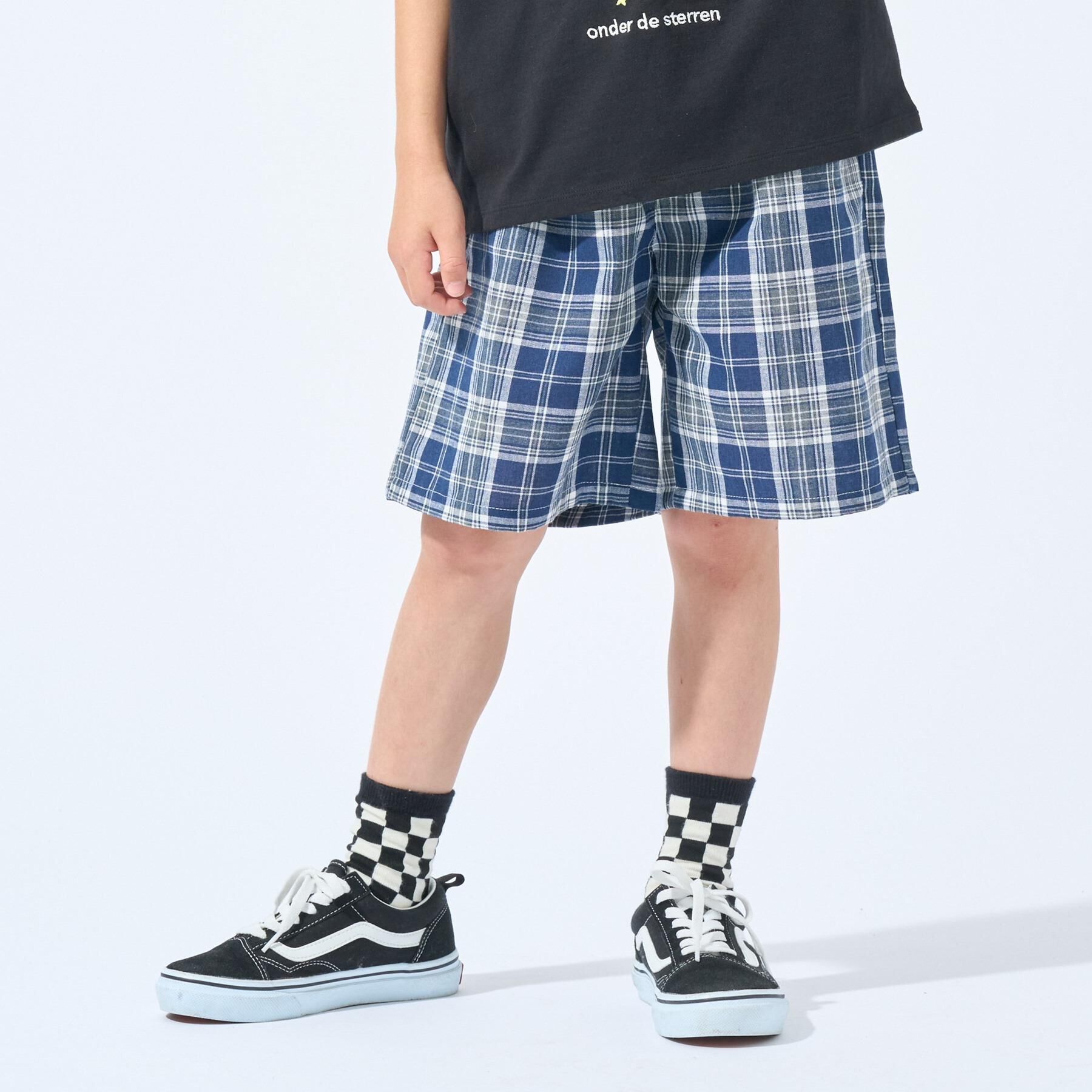 SHOO･LA･RUE「【100-150cm】チェッククライミングハーフパンツ」|その他|ブルー(293)