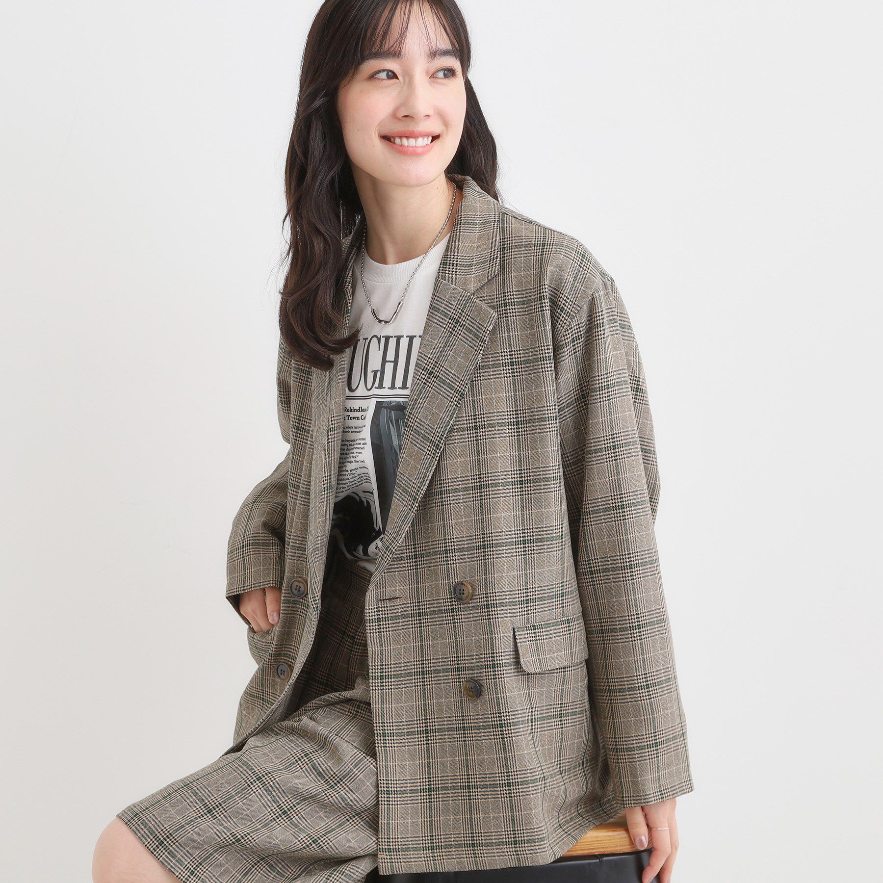 MASU チェック柄 ダブルブレストジャケット MASU チェック柄 ダブルブレストジャケット