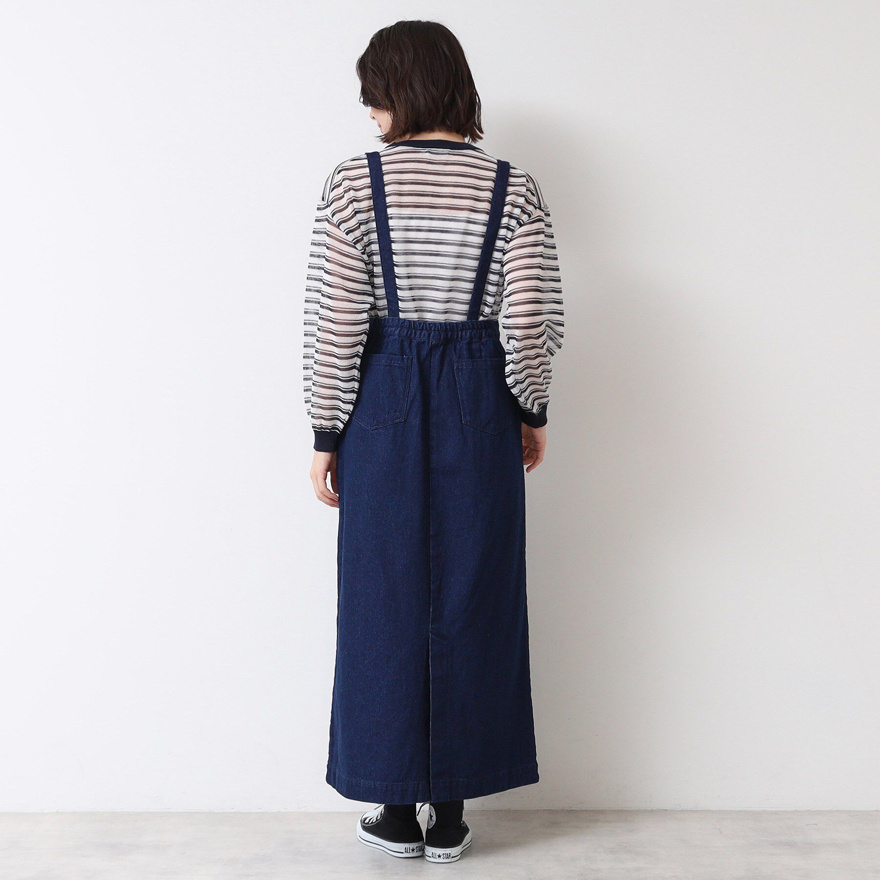 Dessin「【洗える・後ろゴム】サスペンダー付デニムスカート（S～L）」|スカート|