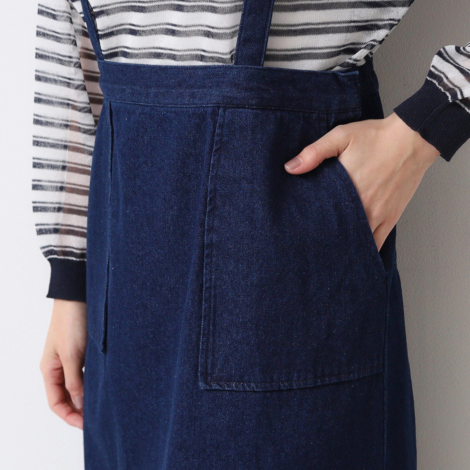 Dessin「【洗える・後ろゴム】サスペンダー付デニムスカート（S～L）」|スカート|